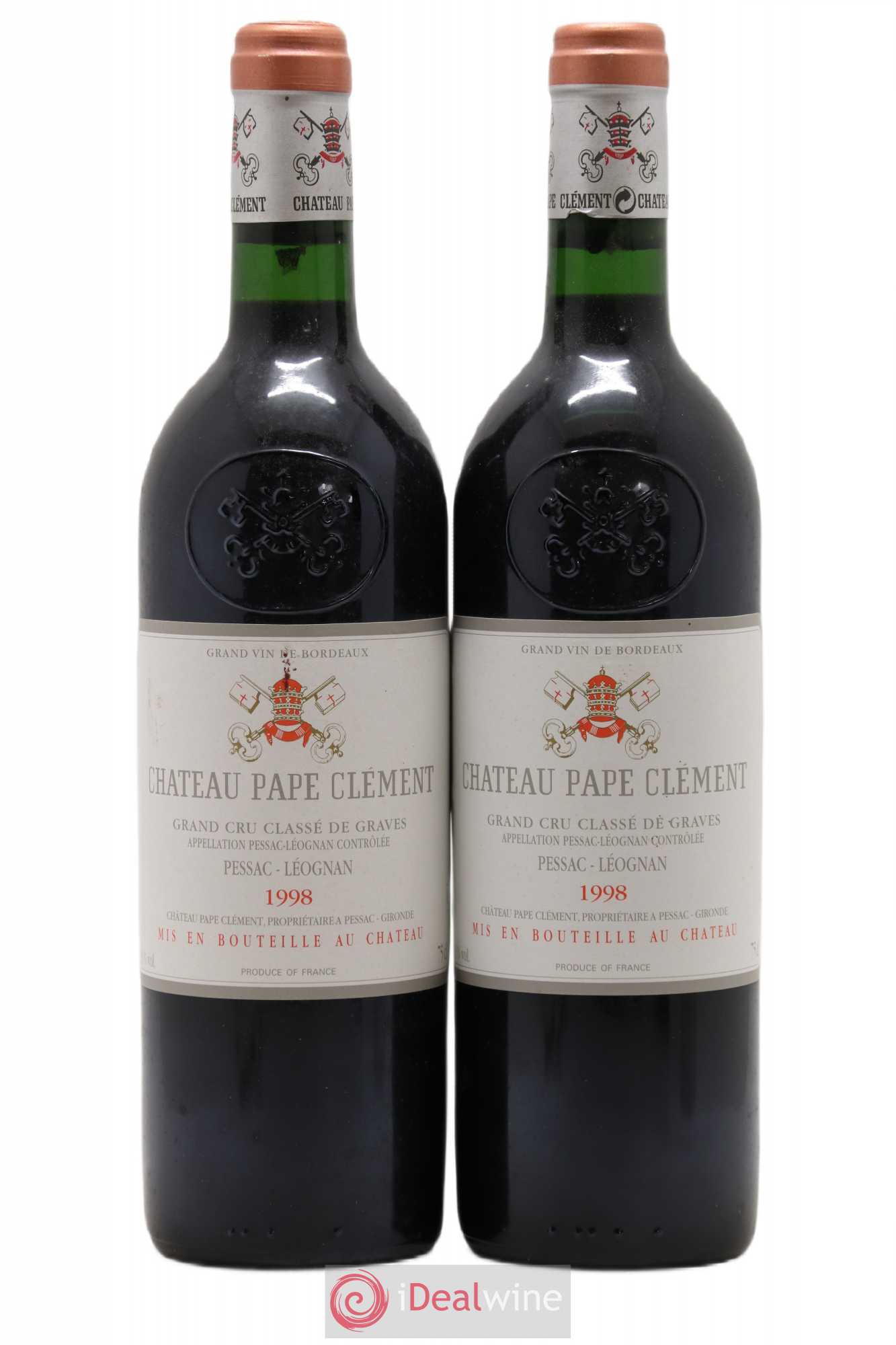 Château Pape Clément Cru Classé de Graves 1998 - Lot de 2 bouteilles - 0