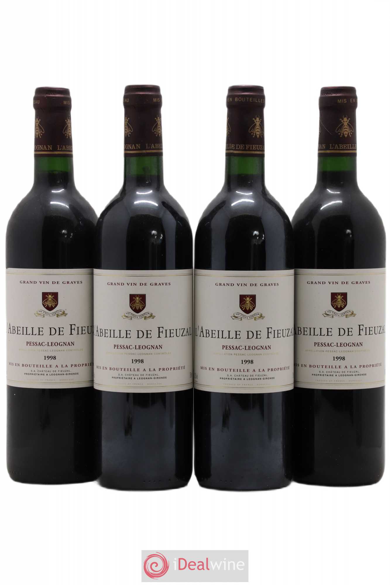 Abeille de Fieuzal 1998 - Lot de 4 bouteilles - 0