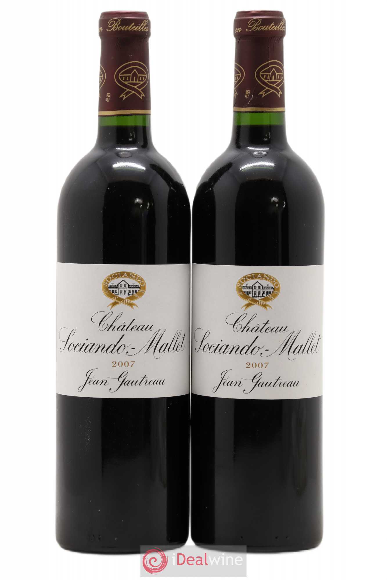 Château Sociando Mallet 2007 - Lot de 2 bouteilles - 0