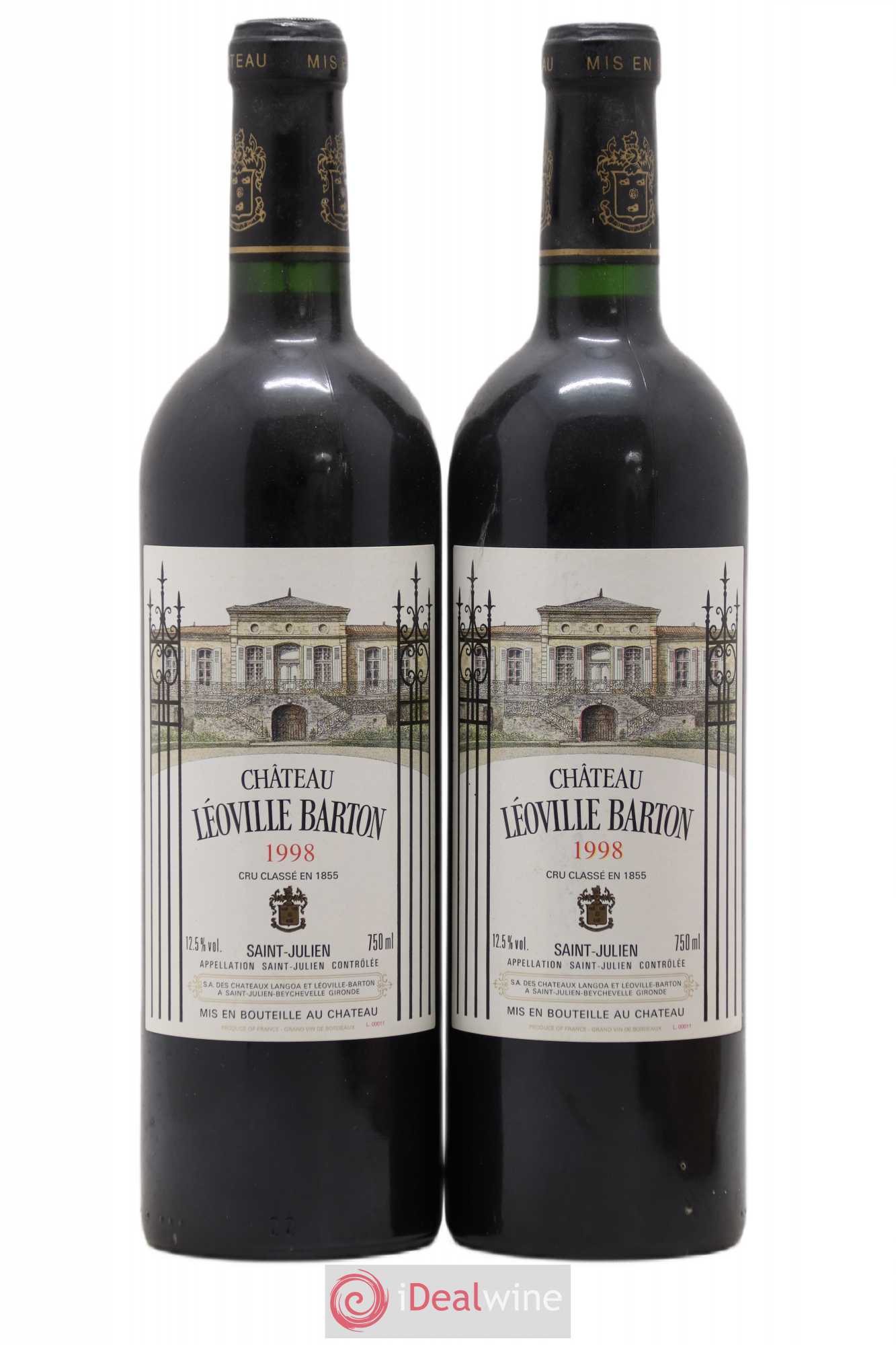 Château Léoville Barton 2ème Grand Cru Classé 1998 - Lot de 2 bouteilles - 0