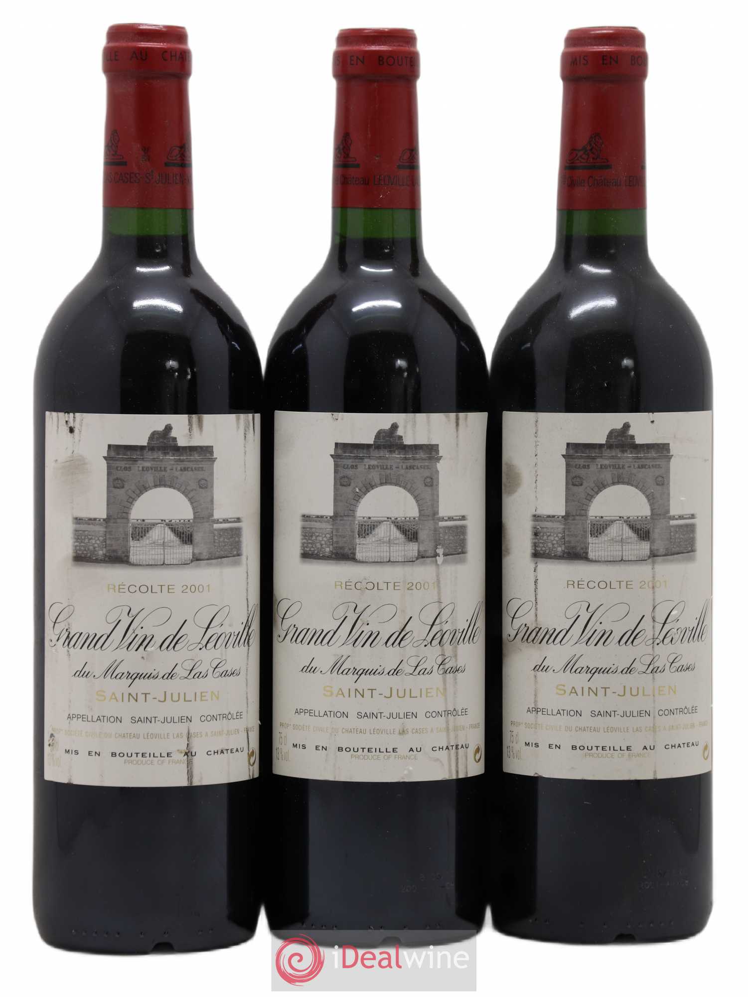 Château Léoville Las Cases 2ème Grand Cru Classé 2001 - Lot de 3 bouteilles - 0