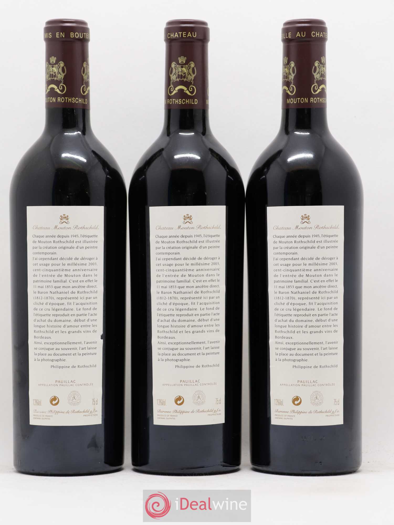 Château Mouton Rothschild 1er Grand Cru Classé 2003 - Lot de 12 bouteilles - 4