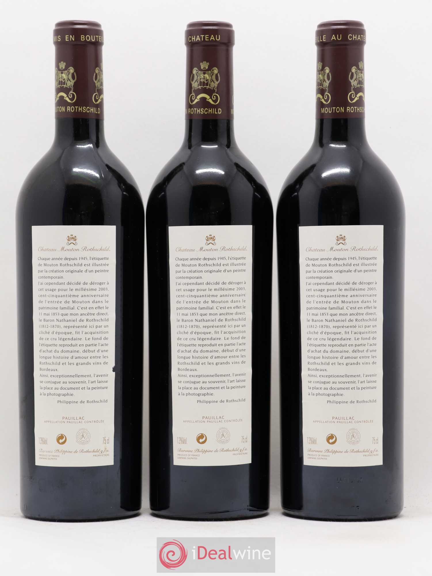 Château Mouton Rothschild 1er Grand Cru Classé 2003 - Lot de 12 bouteilles - 8