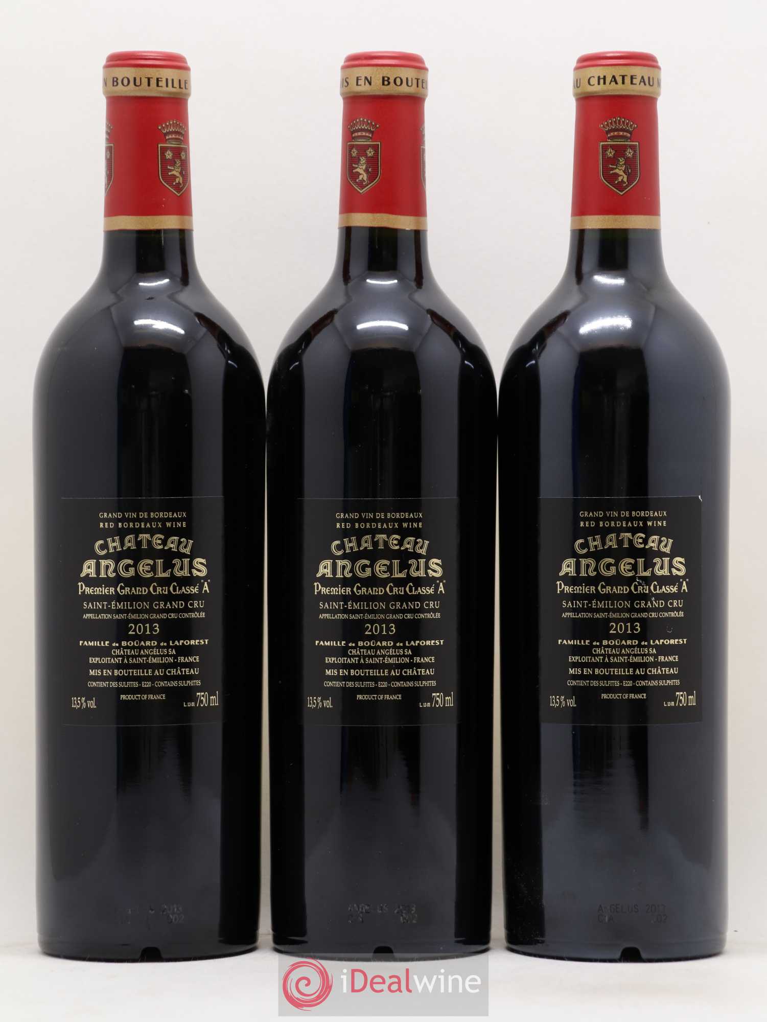 Château Angélus 1er Grand Cru Classé A 2013 - Lot de 3 bouteilles - 1