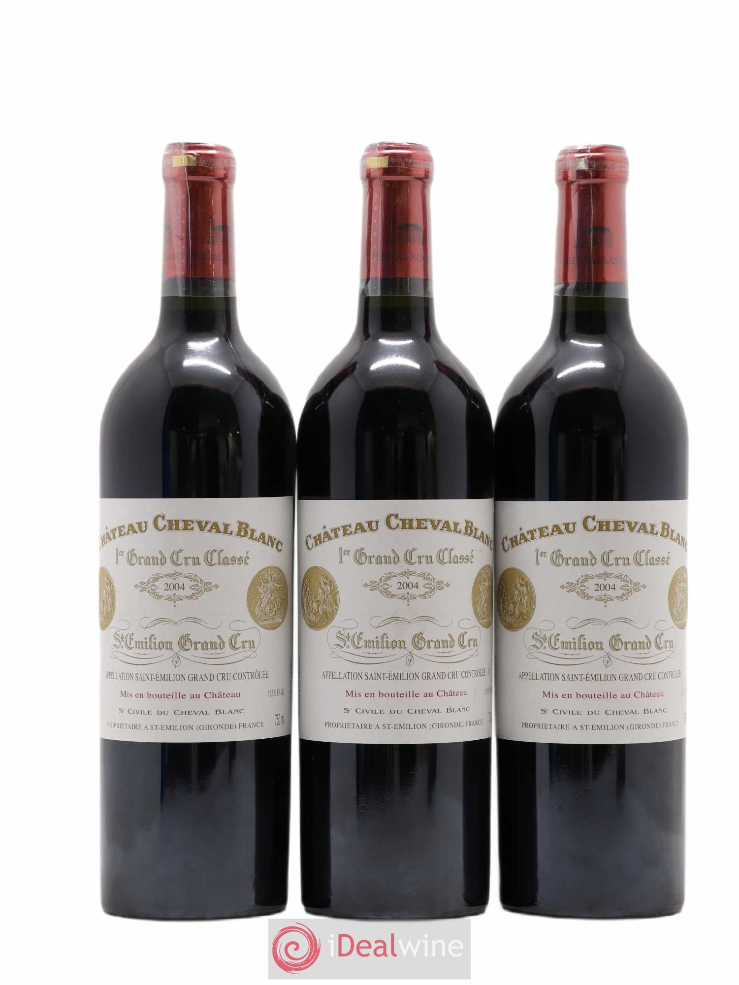 Château Cheval Blanc 1er Grand Cru Classé A 2004 - Lot de 3 bouteilles - 0