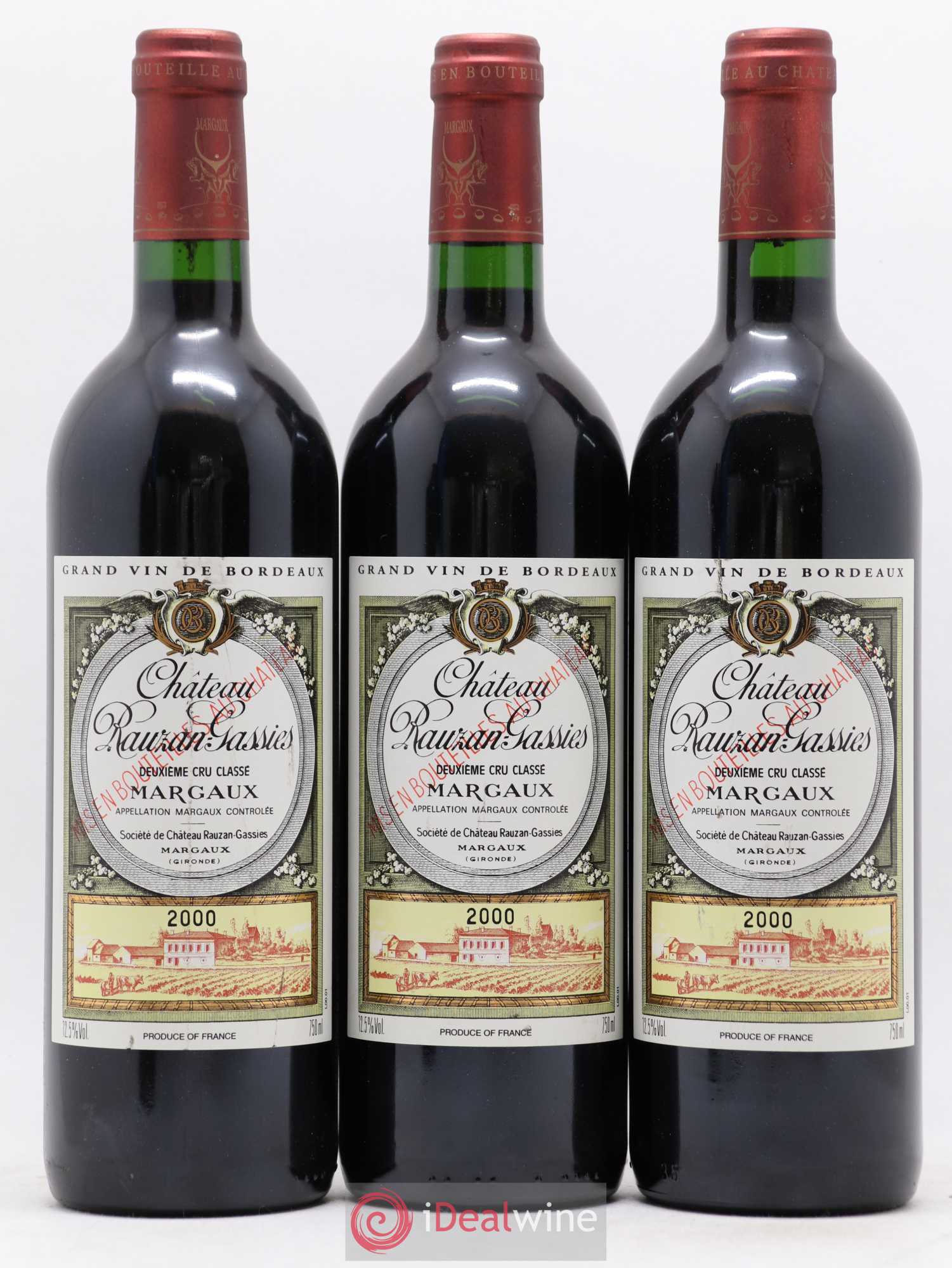 Château Rauzan-Gassies 2ème Grand Cru Classé 2000 - Lot de 12 bouteilles - 1