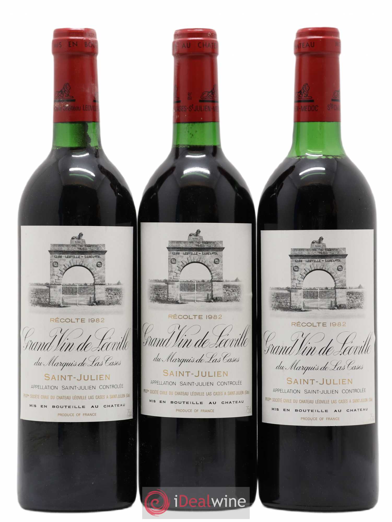Château Léoville Las Cases 2ème Grand Cru Classé 1982 - Lot de 3 bouteilles - 0