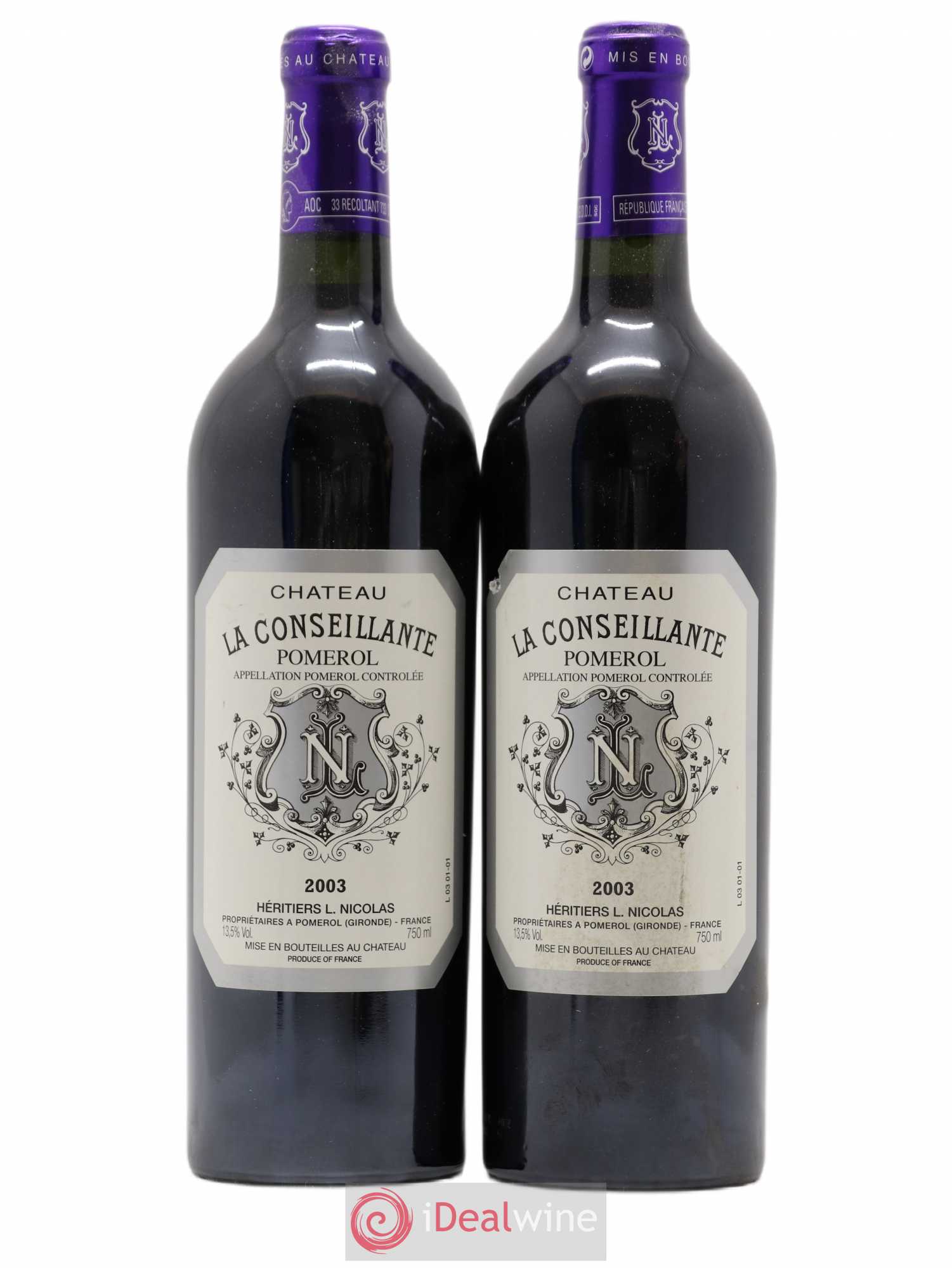 Château la Conseillante 2003 - Lot de 2 bouteilles - 0