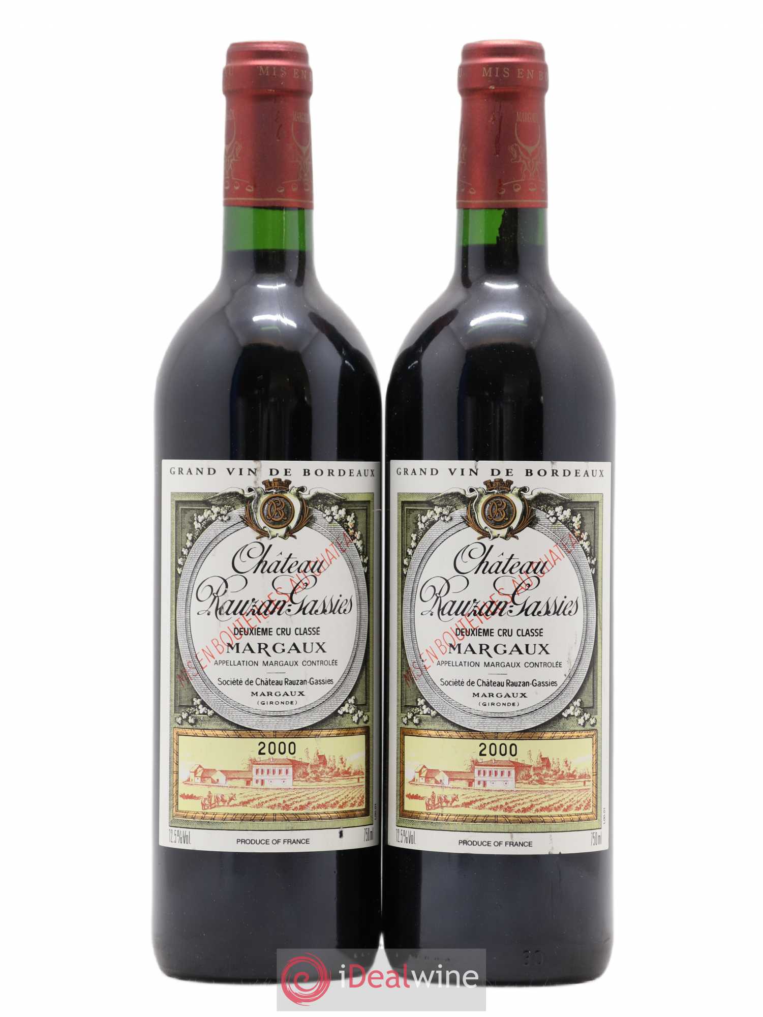 Château Rauzan-Gassies 2ème Grand Cru Classé 2000 - Lot de 2 bouteilles - 0