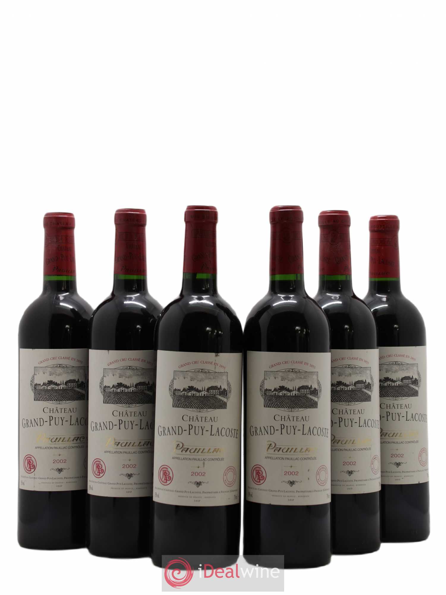 Château Grand Puy Lacoste 5ème Grand Cru Classé 2002 - Lot de 6 bouteilles - 0