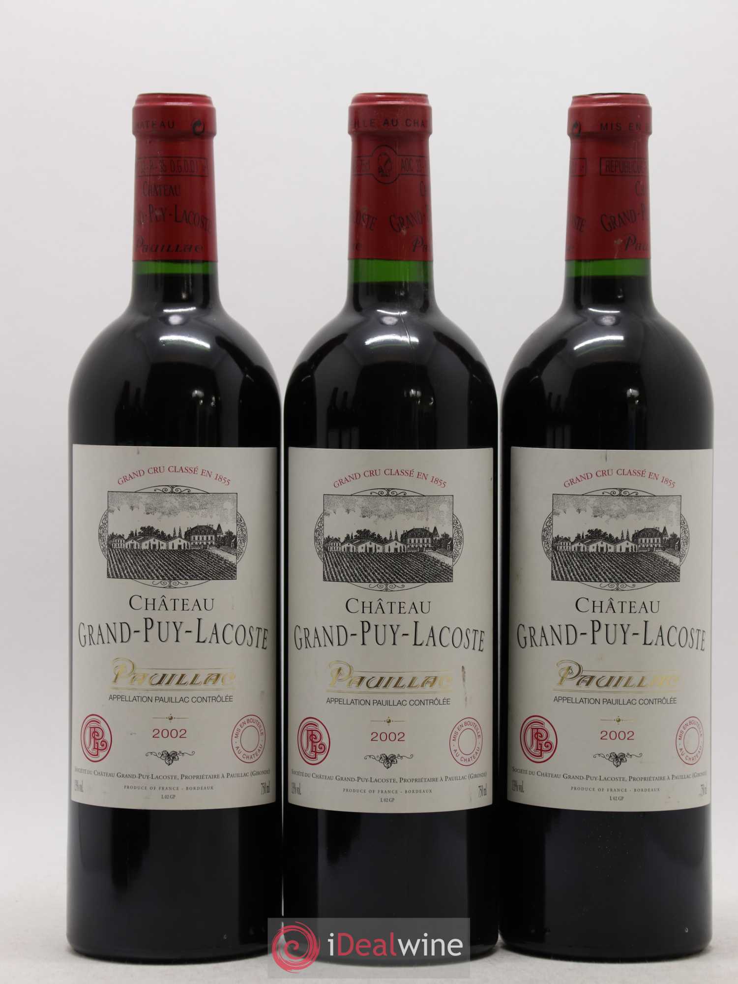 Château Grand Puy Lacoste 5ème Grand Cru Classé 2002 - Lot de 6 bouteilles - 1