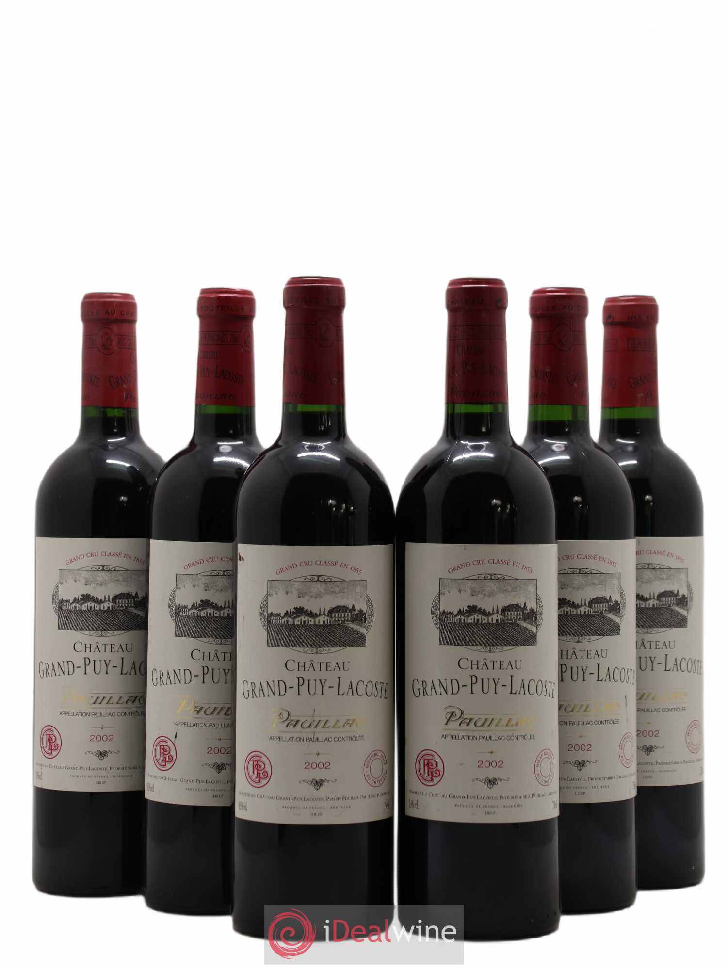 Château Grand Puy Lacoste 5ème Grand Cru Classé 2002 - Lot de 6 bouteilles - 0