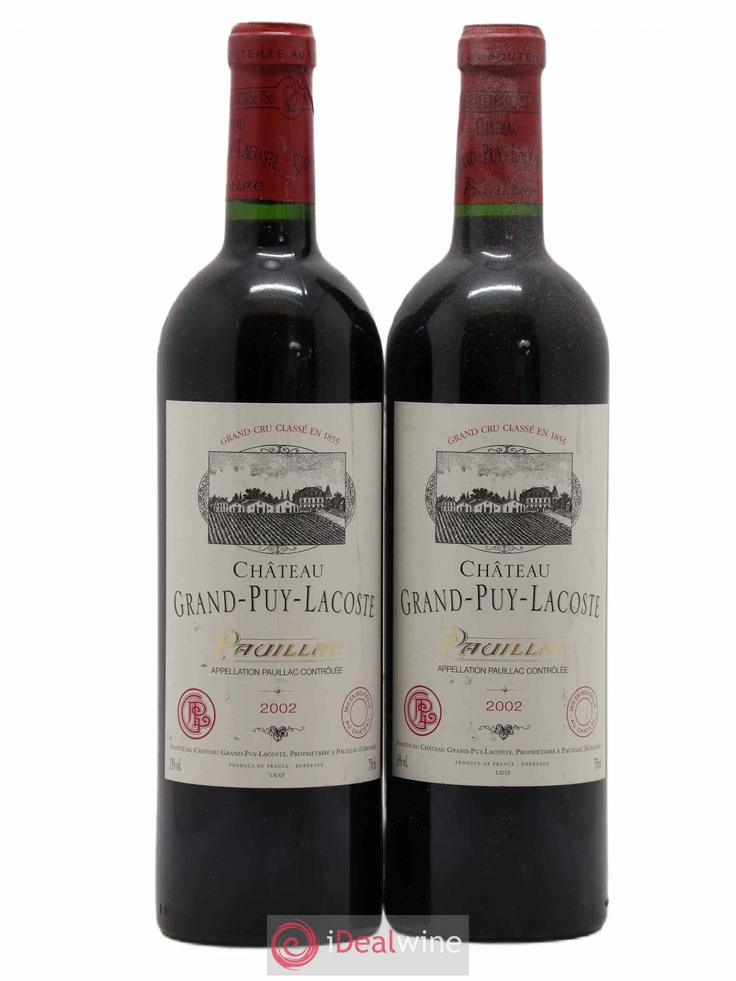 Château Grand Puy Lacoste 5ème Grand Cru Classé 2002 - Lot de 2 bouteilles - 0