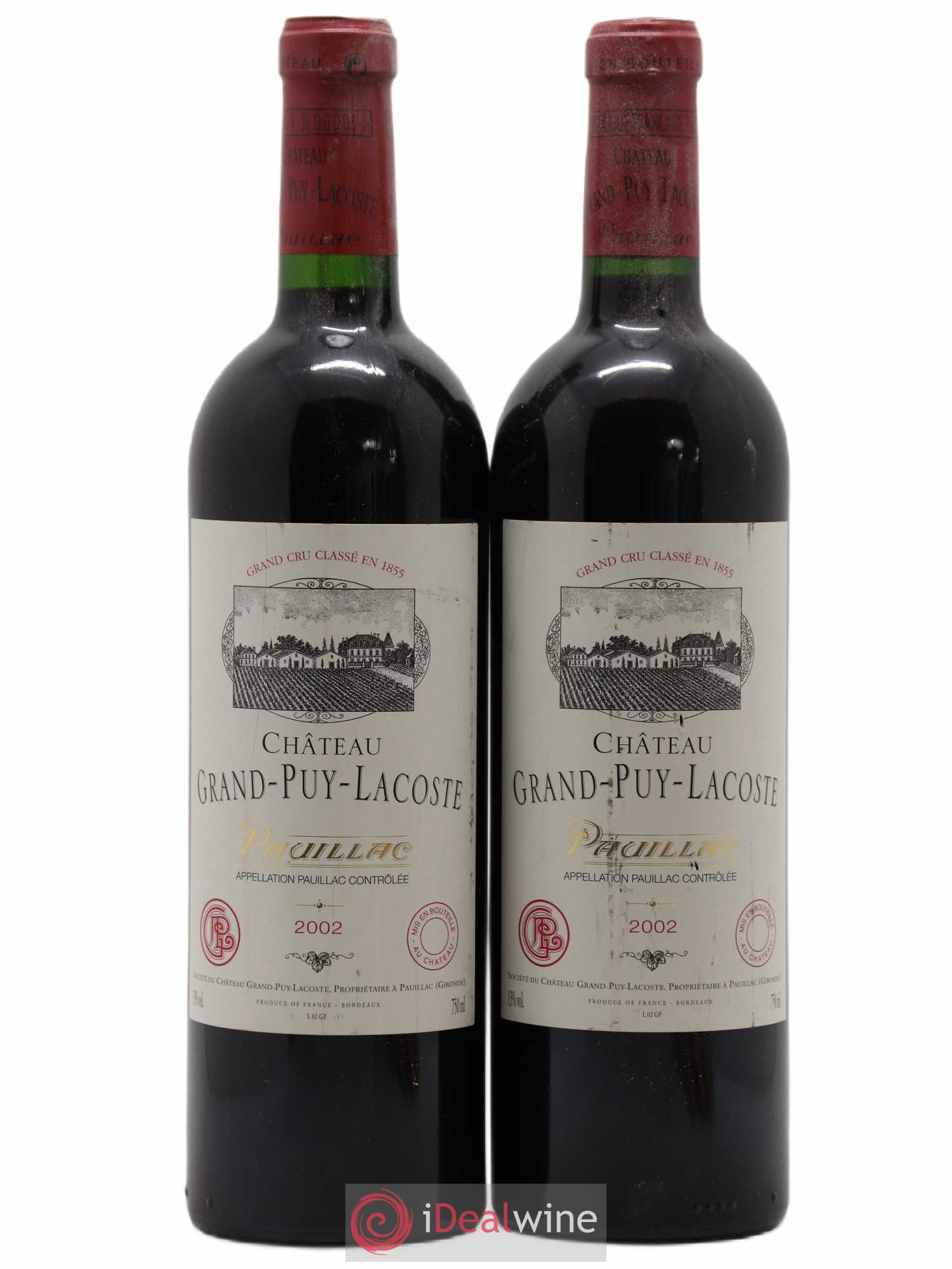 Château Grand Puy Lacoste 5ème Grand Cru Classé 2002 - Lot de 2 bouteilles - 0