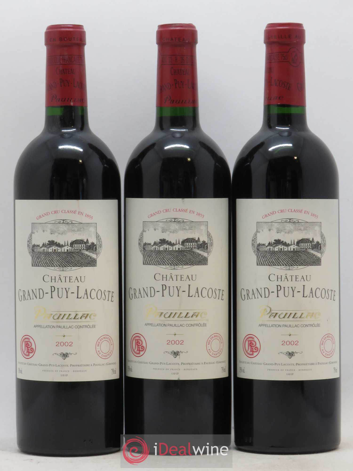 Château Grand Puy Lacoste 5ème Grand Cru Classé 2002 - Lot de 12 bouteilles - 1