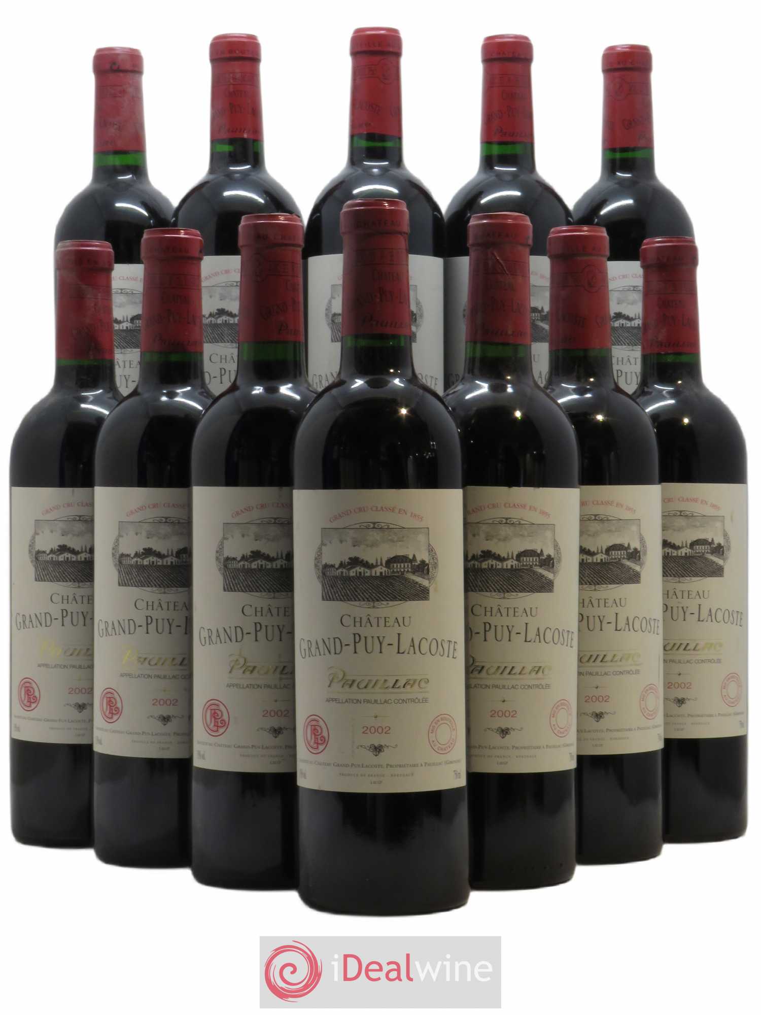 Château Grand Puy Lacoste 5ème Grand Cru Classé 2002 - Lot de 12 bouteilles - 0