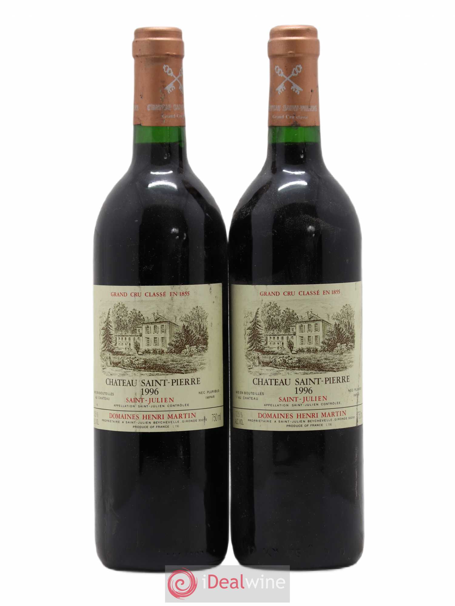 Château Saint-Pierre 4ème Grand Cru Classé 1996 - Lot de 2 bouteilles - 0