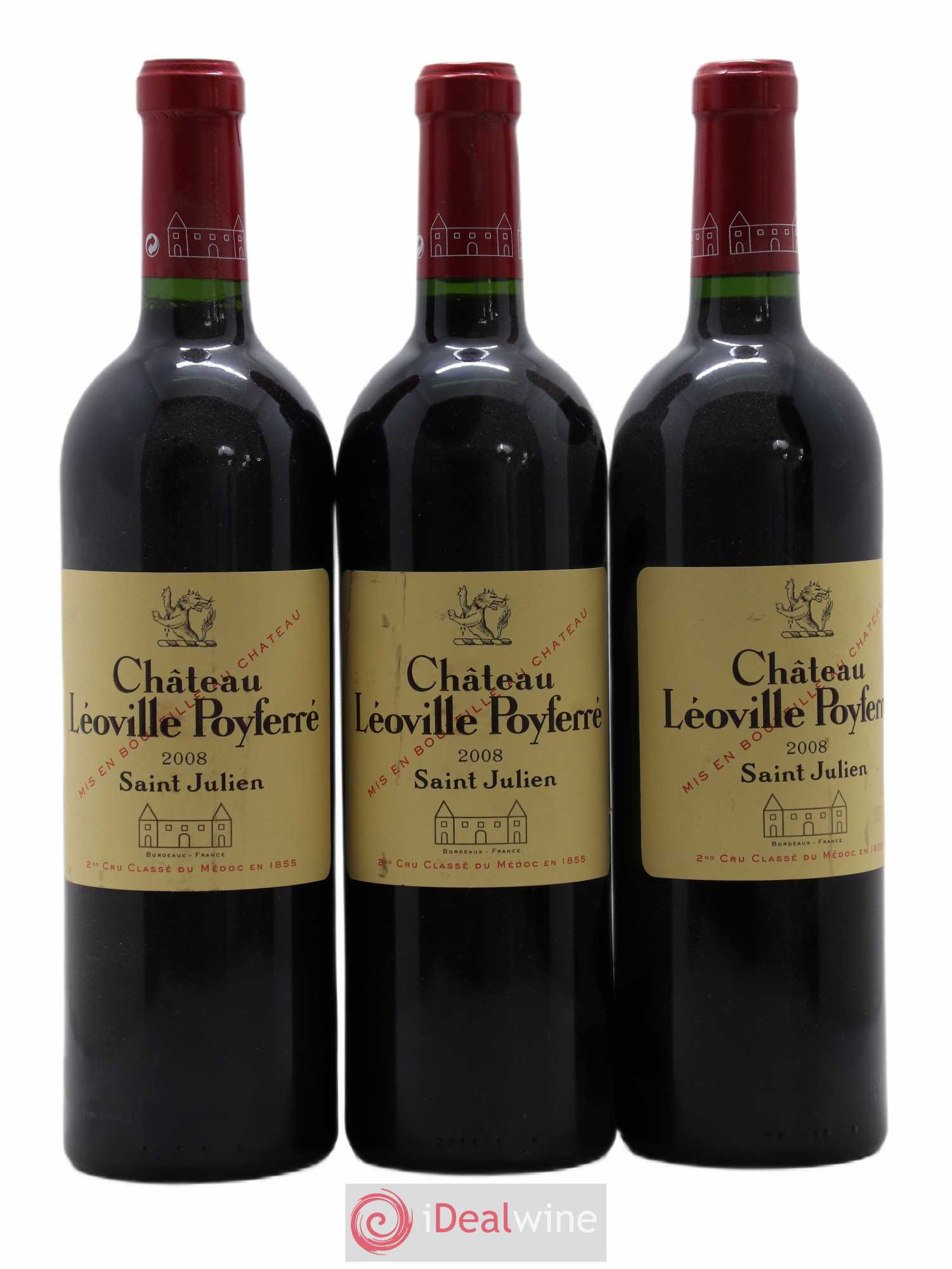 Château Léoville Poyferré 2ème Grand Cru Classé 2008 - Lot de 3 bouteilles - 0