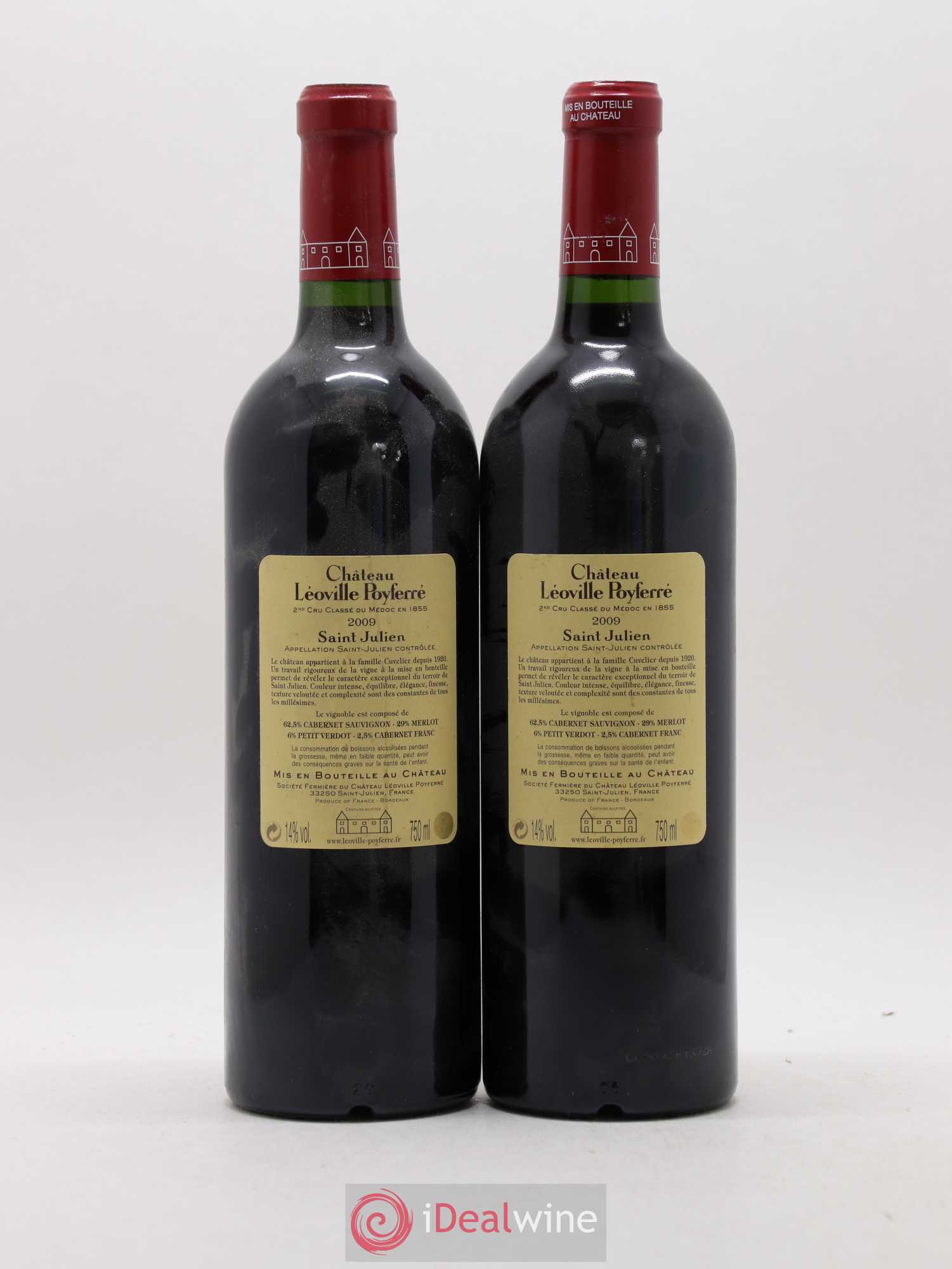 Château Léoville Poyferré 2ème Grand Cru Classé 2009 - Lot de 2 bouteilles - 1