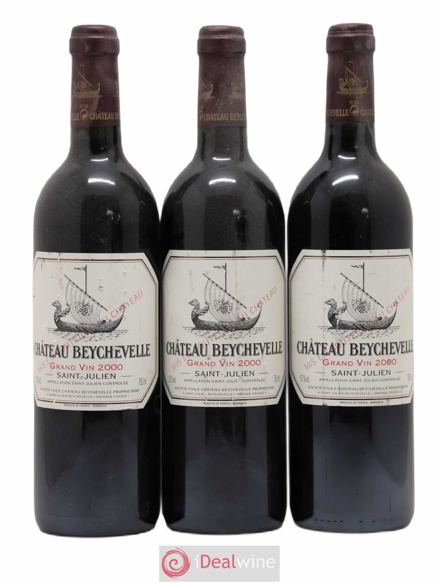 Château Beychevelle 4ème Grand Cru Classé 2000 - Lot de 3 bouteilles - 0