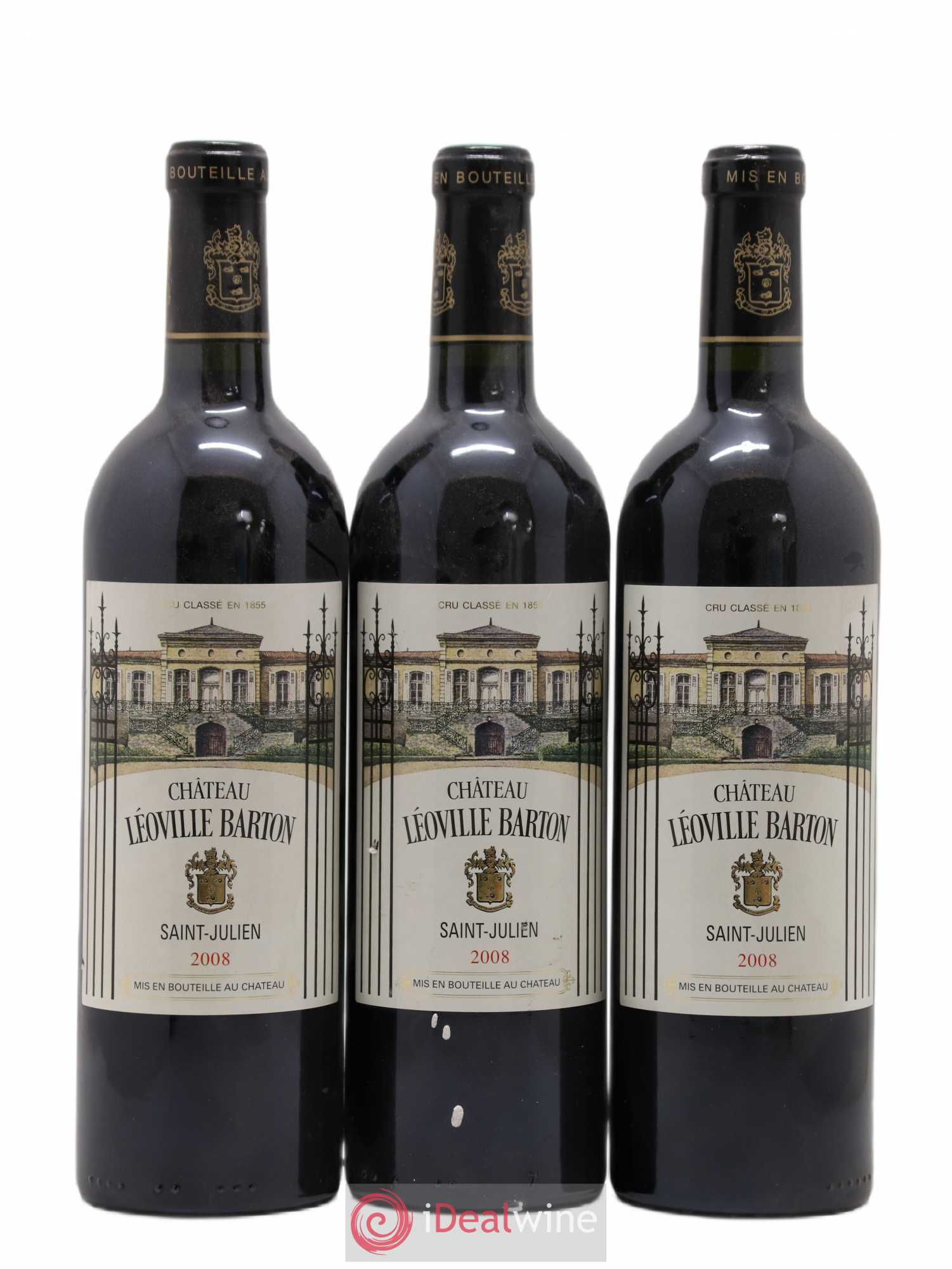 Château Léoville Barton 2ème Grand Cru Classé 2008 - Lot de 3 bouteilles - 0