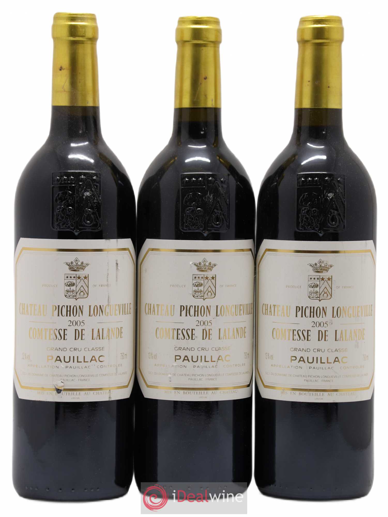 Château Pichon Longueville Comtesse de Lalande 2ème Grand Cru Classé 2005 - Lot de 3 bouteilles - 0