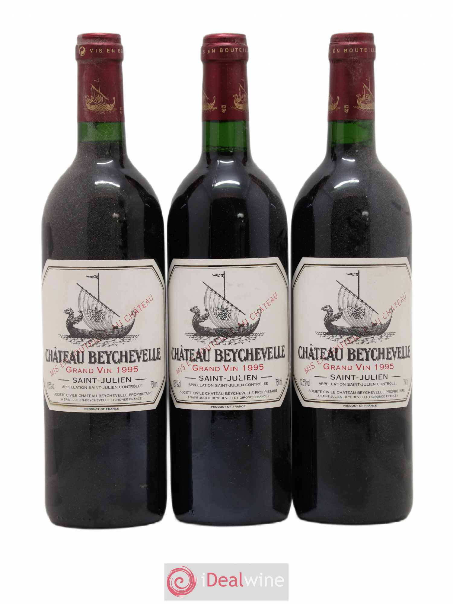 Château Beychevelle 4ème Grand Cru Classé 1995 - Lot de 3 bouteilles - 0