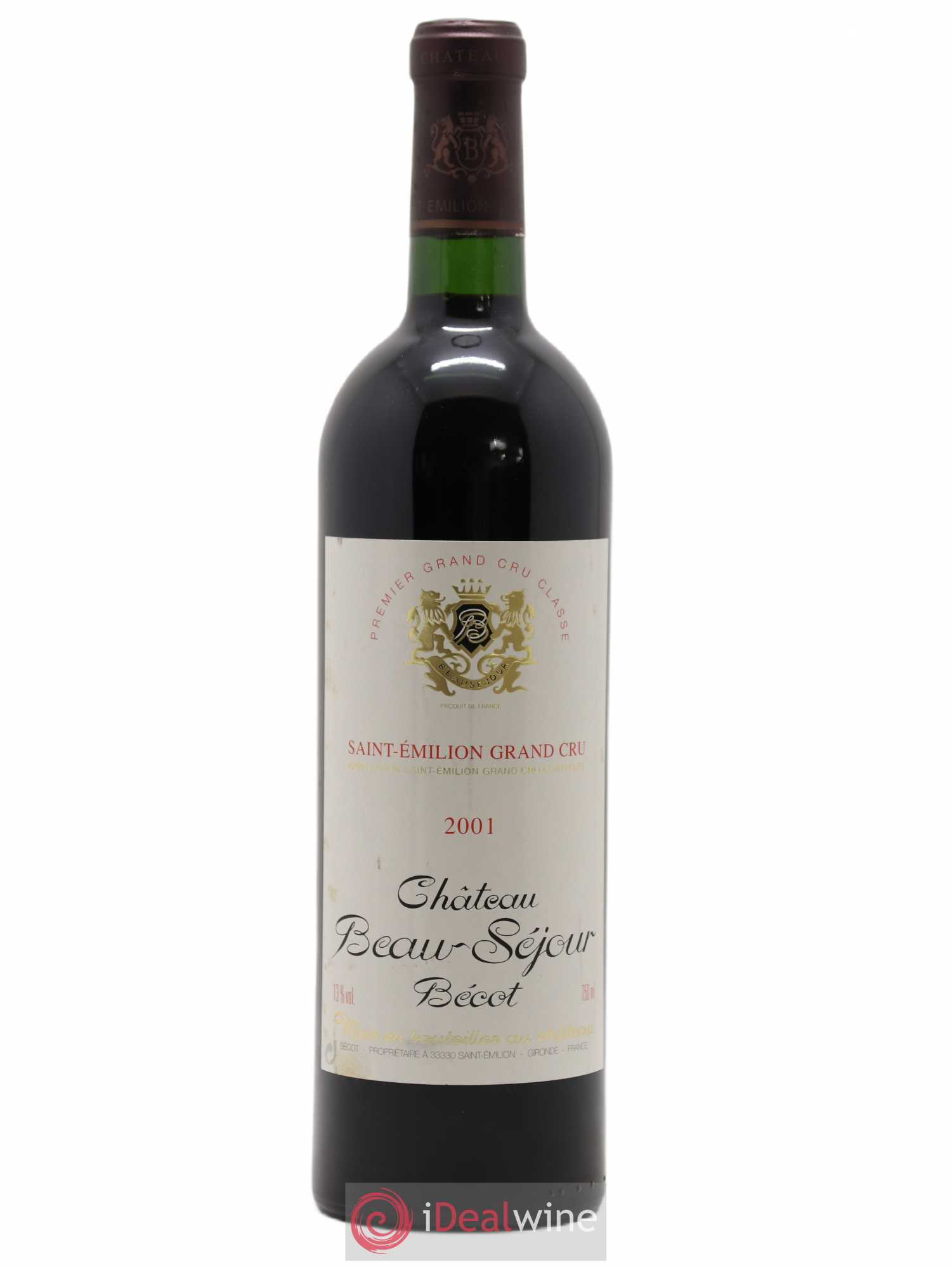 Château Beau-Séjour Bécot 1er Grand Cru Classé B 2001 - Lot de 1 bouteille - 0