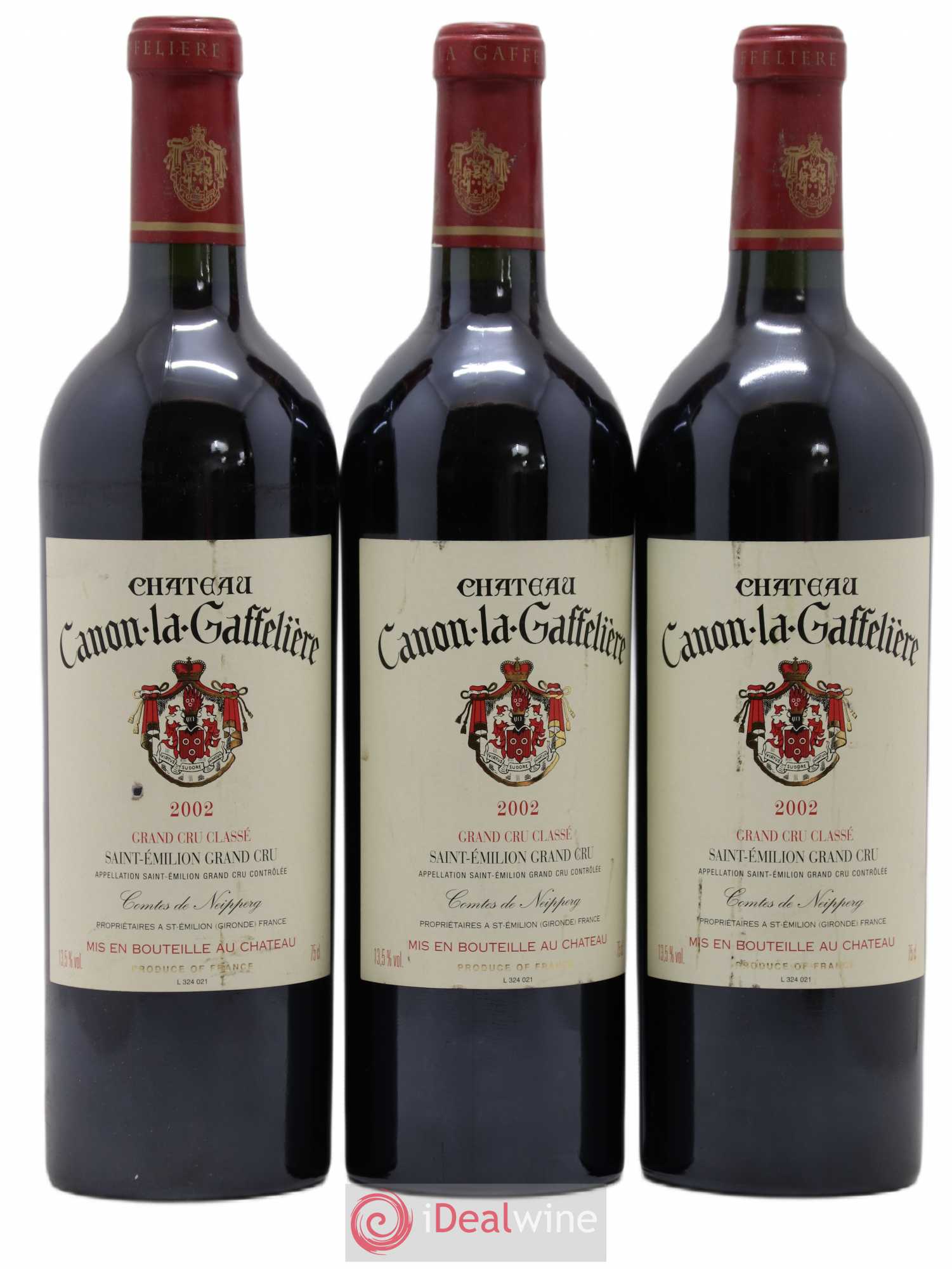 Château Canon la Gaffelière 1er Grand Cru Classé B 2002 - Lot de 3 bouteilles - 0