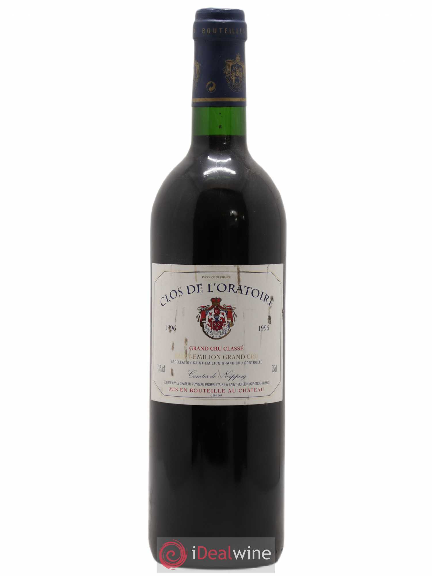 Clos de l'Oratoire Grand Cru Classé 1996 - Lot de 1 bouteille - 0
