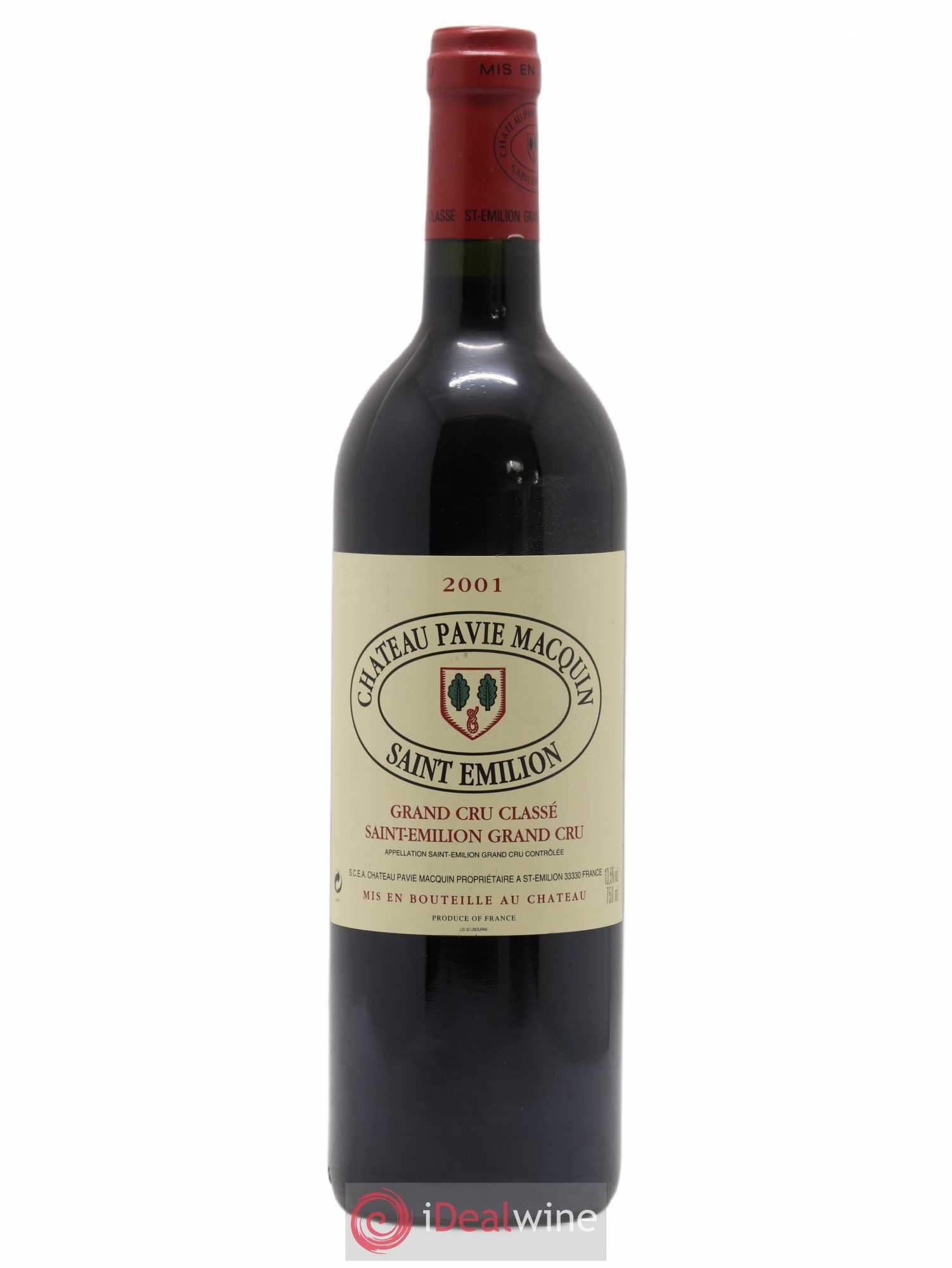 Château Pavie Macquin 1er Grand Cru Classé B 2001 - Lot de 1 bouteille - 0