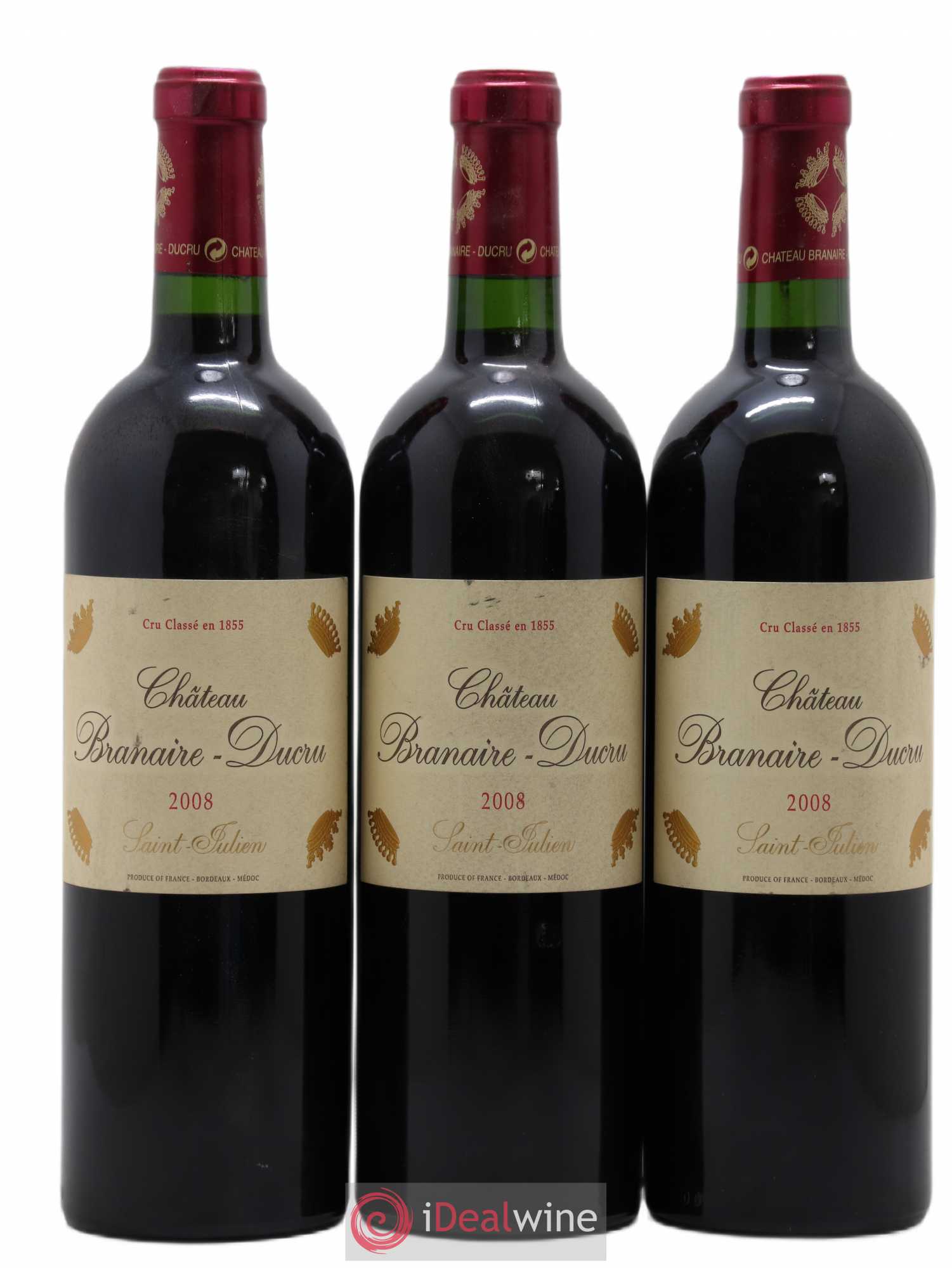Château Branaire Ducru 4ème Grand Cru Classé 2008 - Lot de 3 bouteilles - 0