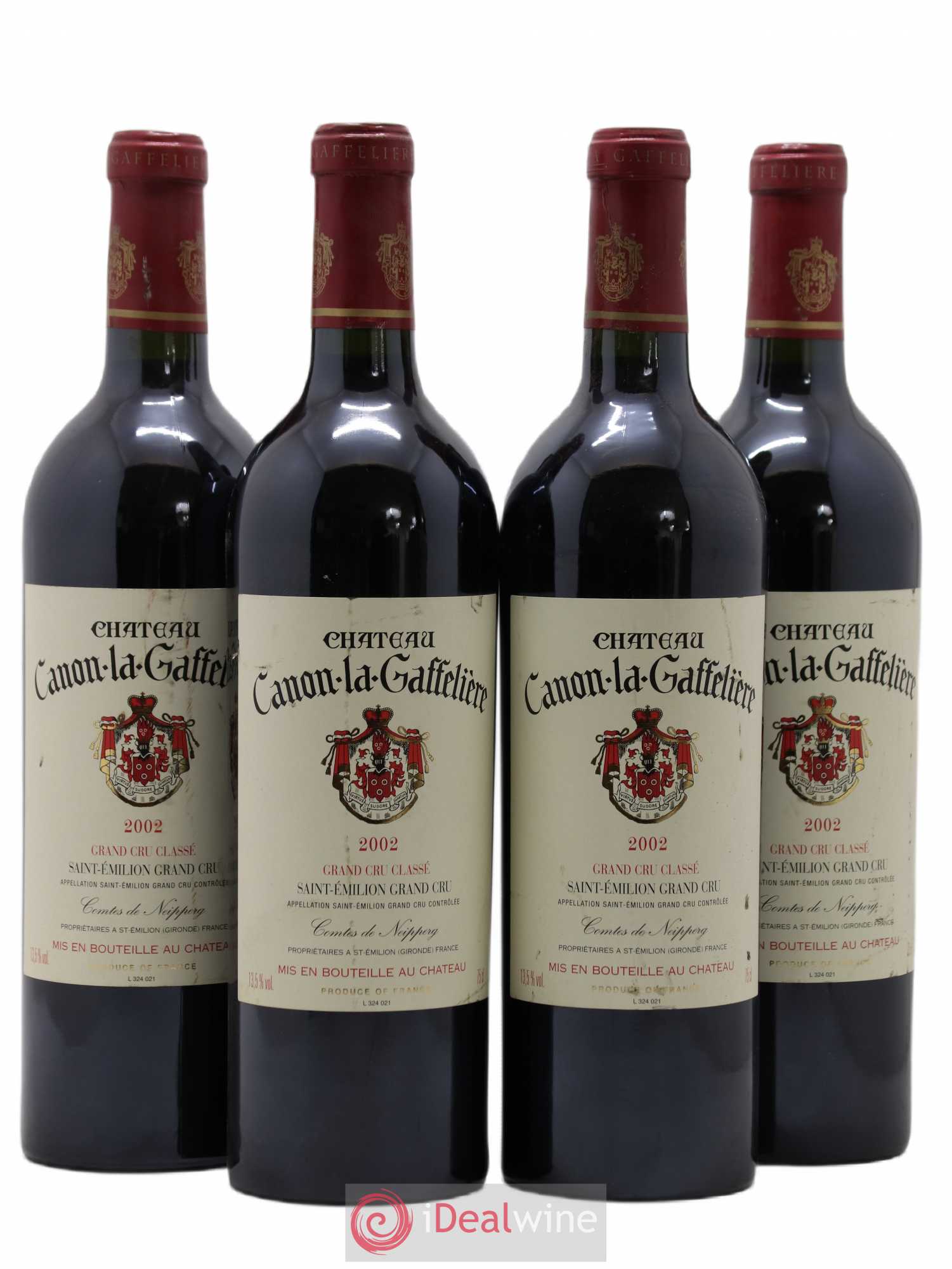 Château Canon la Gaffelière 1er Grand Cru Classé B 2002 - Lot de 4 bouteilles - 0