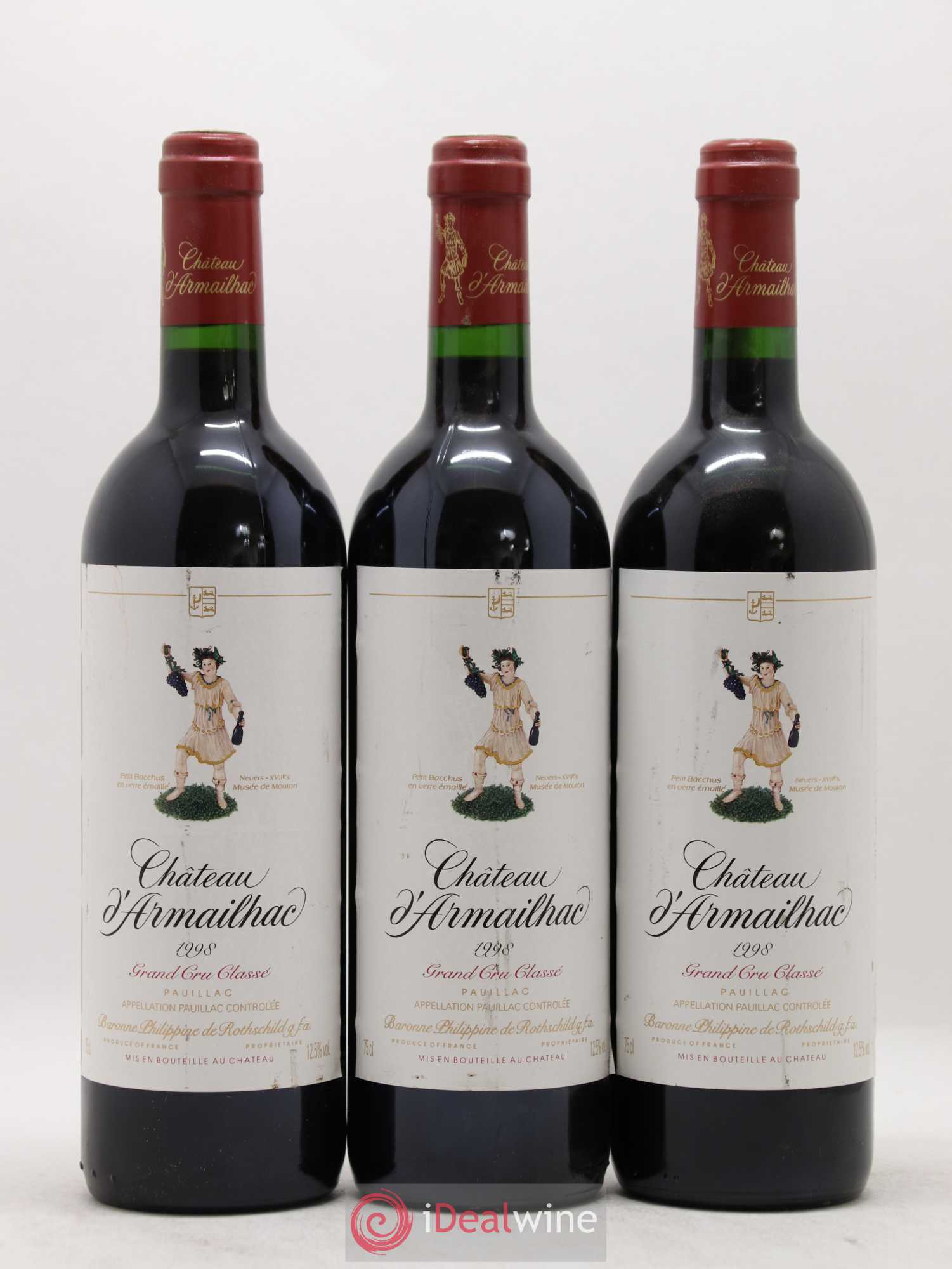 Château d' Armailhac - Mouton Baron(ne) Philippe 5ème Grand Cru Classé 1998 - Lot de 6 bouteilles - 2