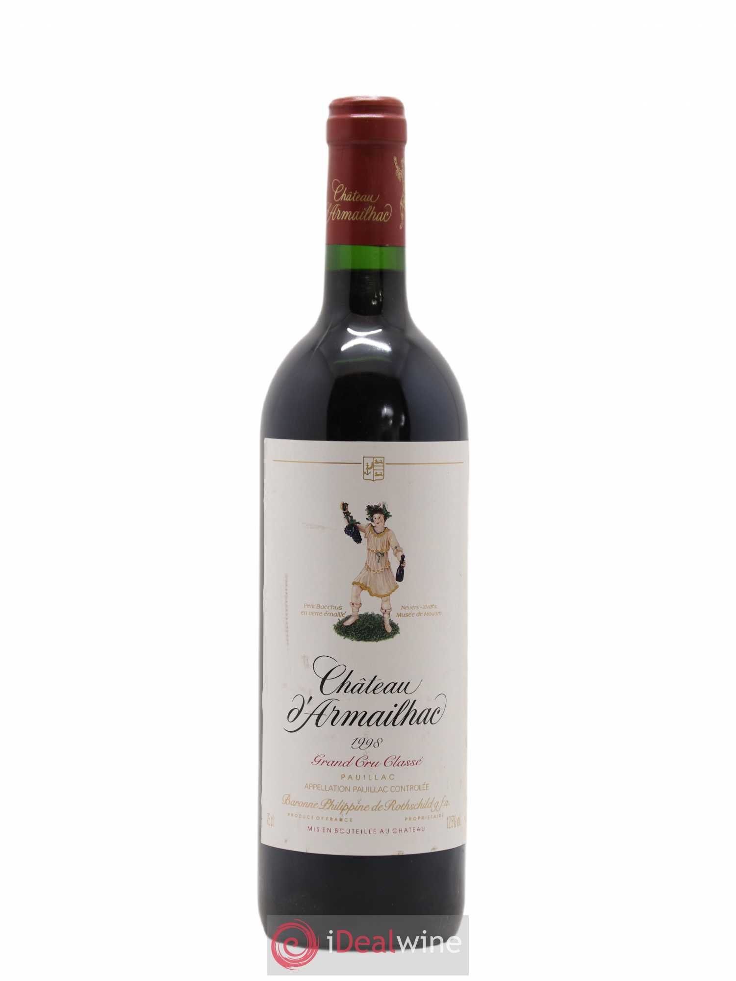 Château d' Armailhac - Mouton Baron(ne) Philippe 5ème Grand Cru Classé 1998 - Lot de 1 bouteille - 0