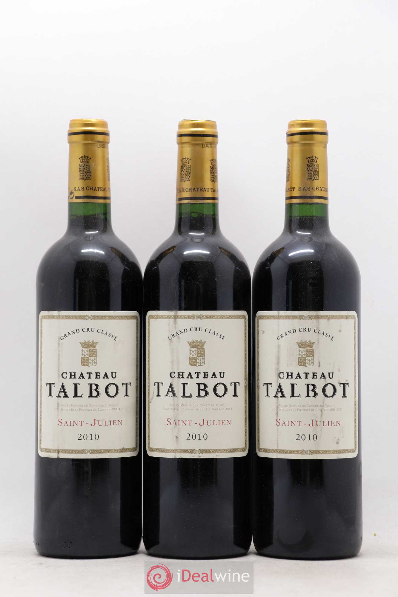 Château Talbot 4ème Grand Cru Classé 2010 - Lot de 6 bouteilles - 1