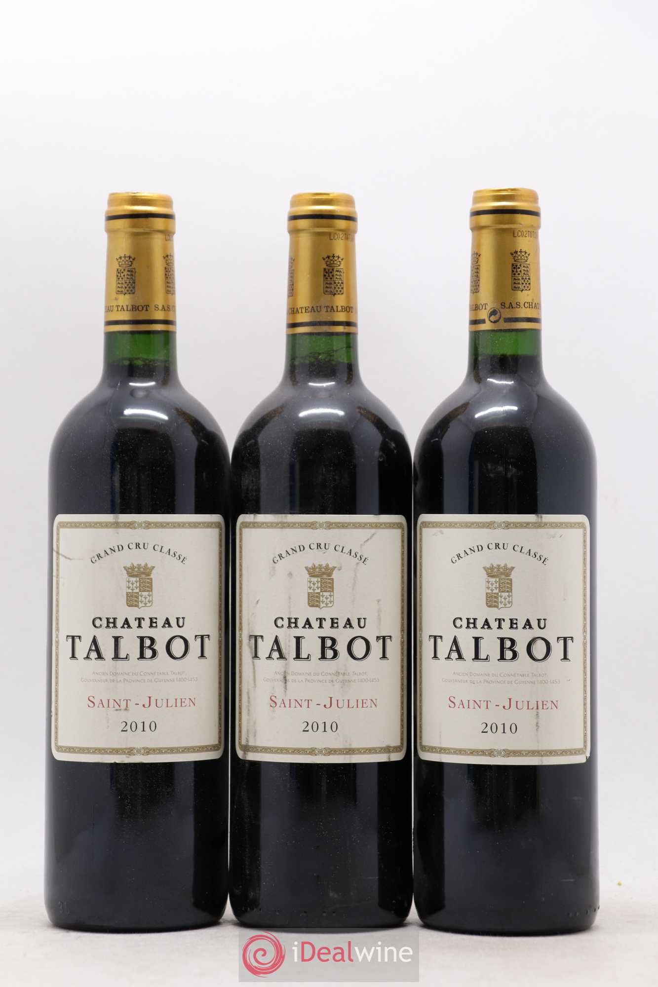 Château Talbot 4ème Grand Cru Classé 2010 - Lot de 6 bouteilles - 2