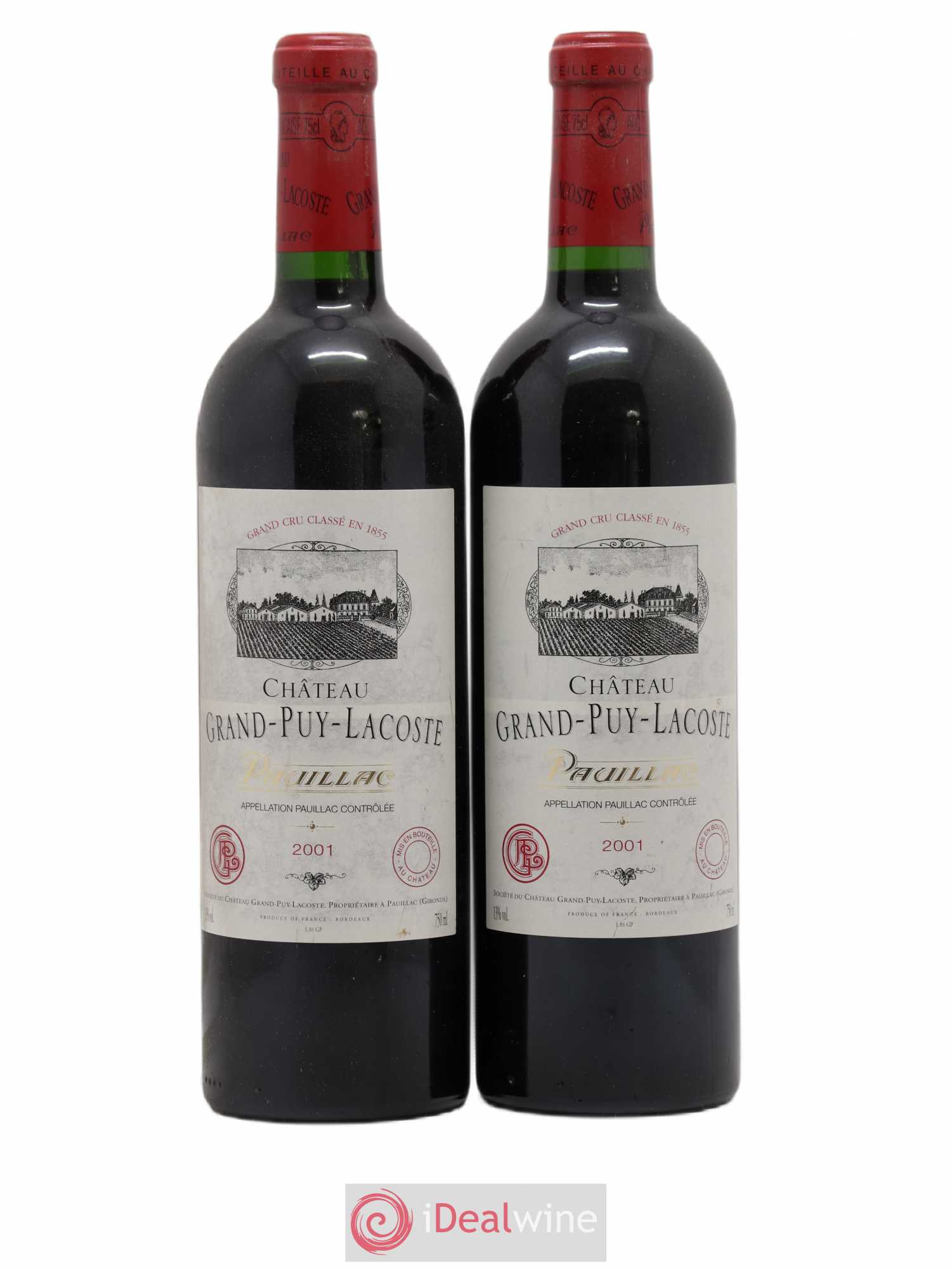 Château Grand Puy Lacoste 5ème Grand Cru Classé 2001 - Lot de 2 bouteilles - 0