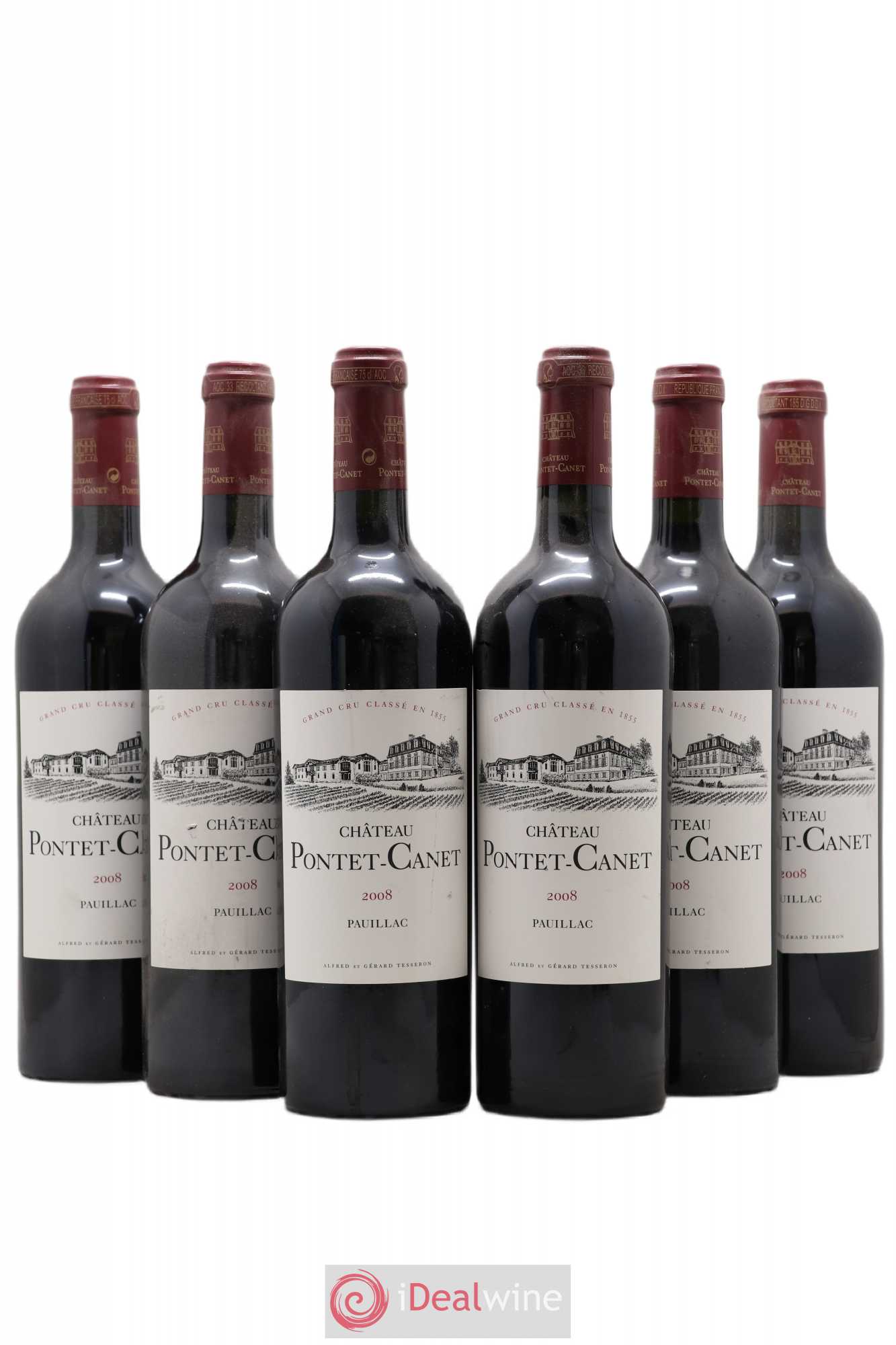 Château Pontet Canet 5ème Grand Cru Classé 2008 - Lot de 6 bouteilles - 0