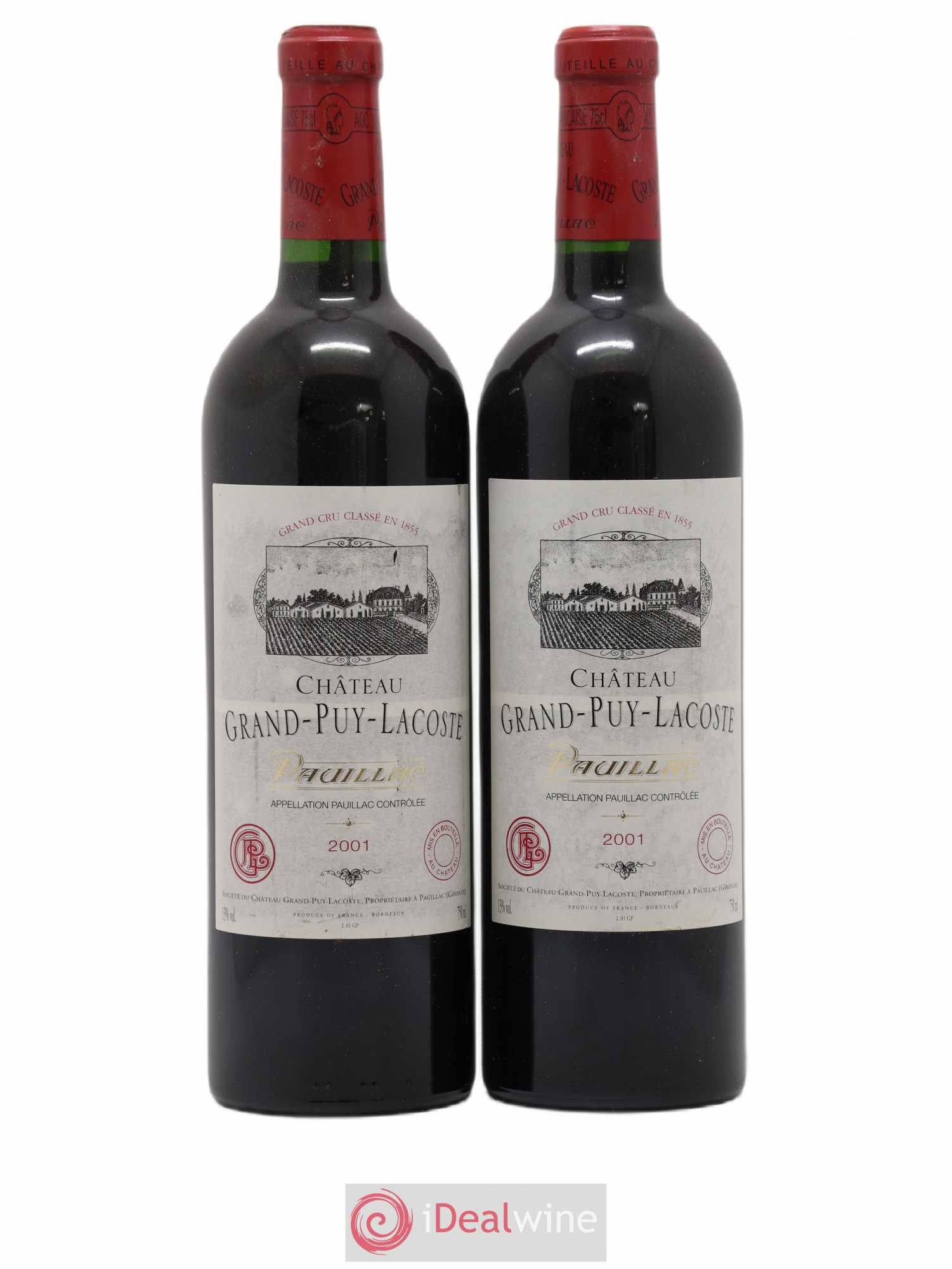 Château Grand Puy Lacoste 5ème Grand Cru Classé 2001 - Lot de 2 bouteilles - 0