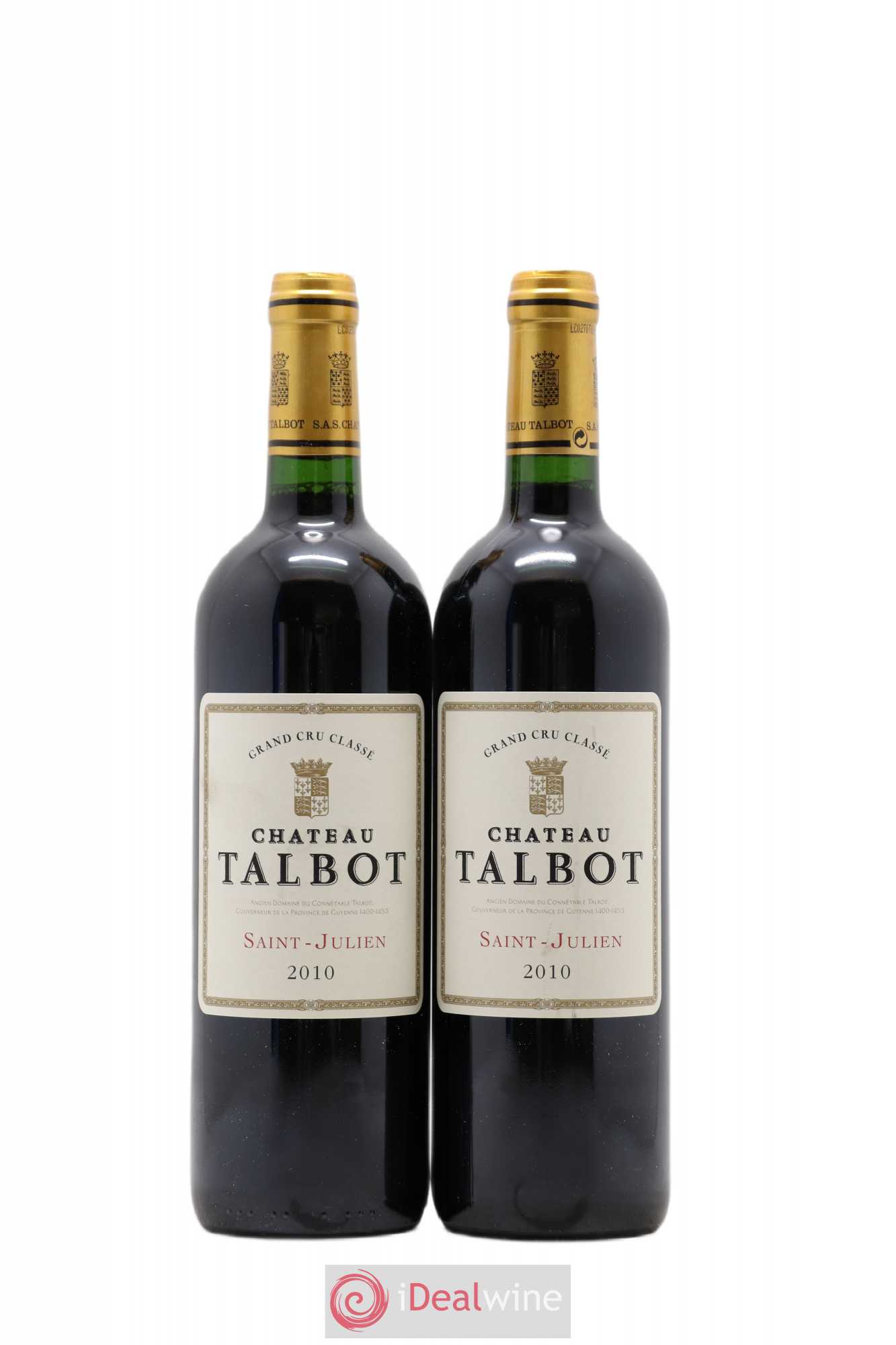 Château Talbot 4ème Grand Cru Classé 2010 - Lot de 2 bouteilles - 0