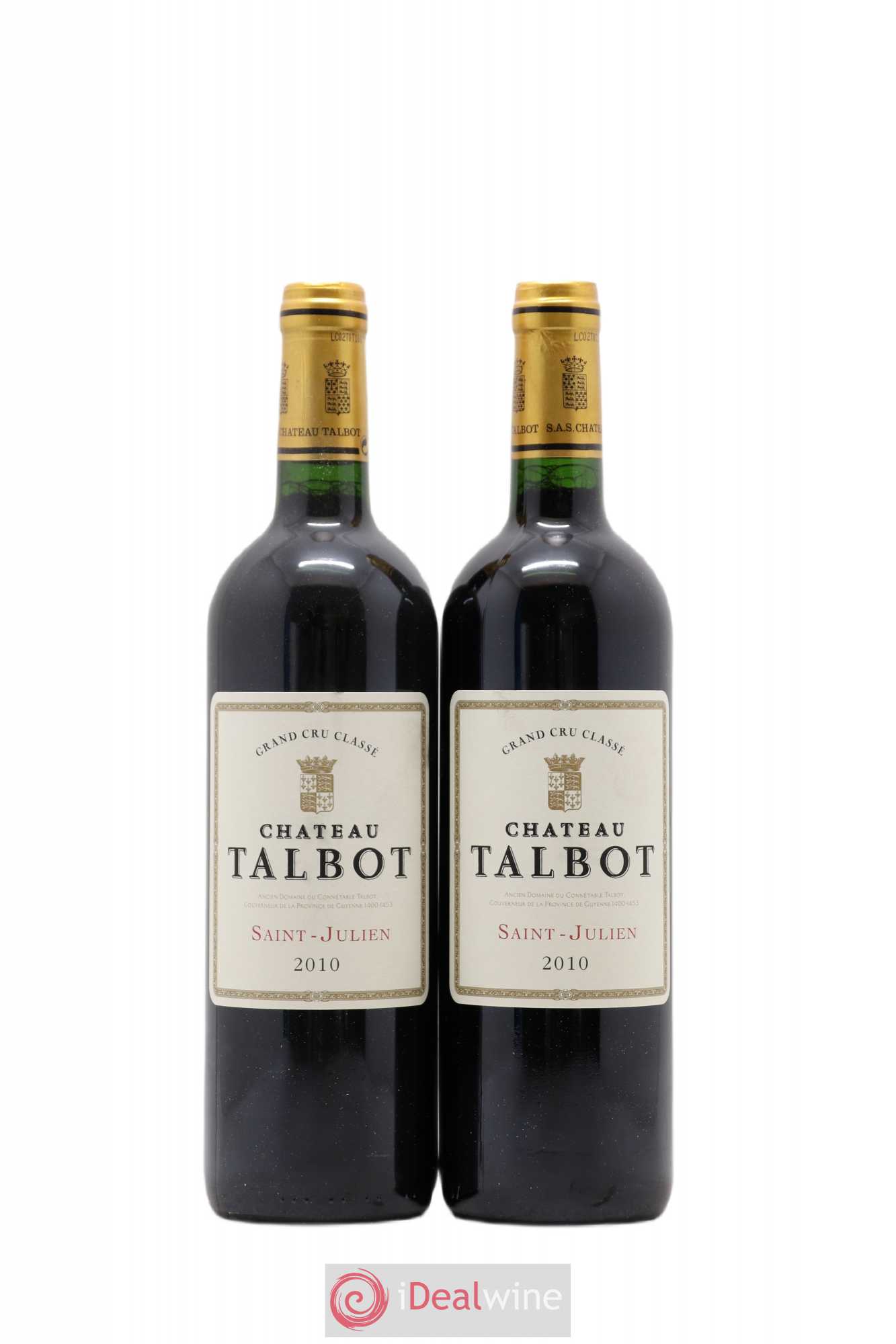 Château Talbot 4ème Grand Cru Classé 2010 - Lot de 2 bouteilles - 0