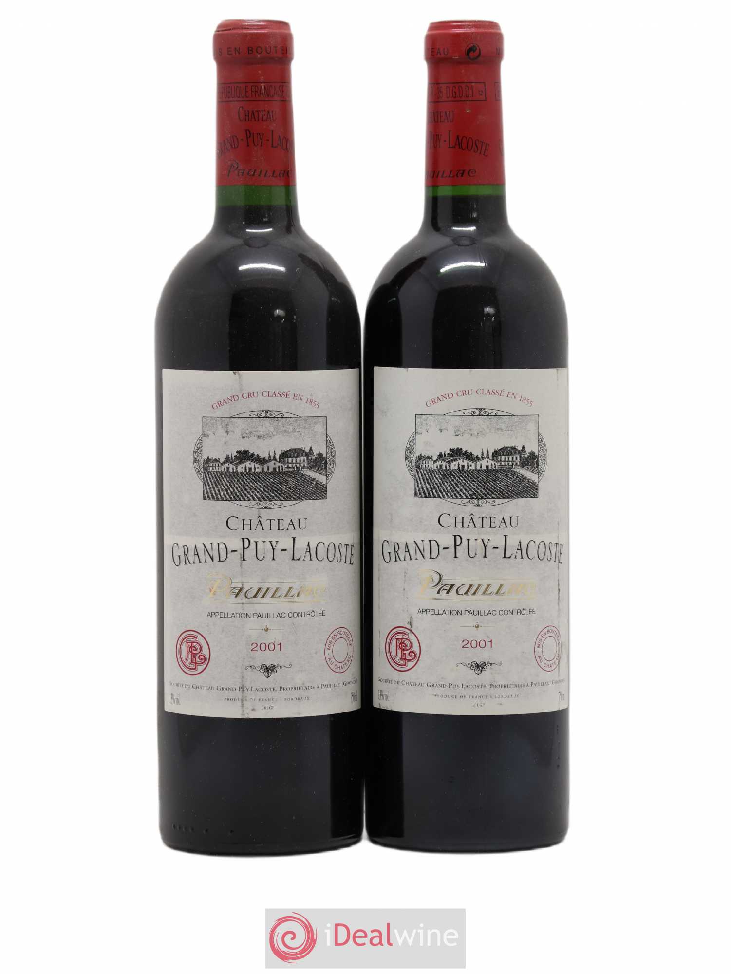 Château Grand Puy Lacoste 5ème Grand Cru Classé 2001 - Lot de 2 bouteilles - 0