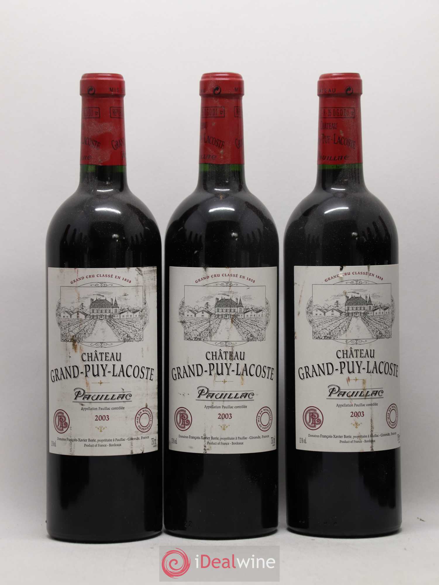 Château Grand Puy Lacoste 5ème Grand Cru Classé 2003 - Lot de 12 bouteilles - 1