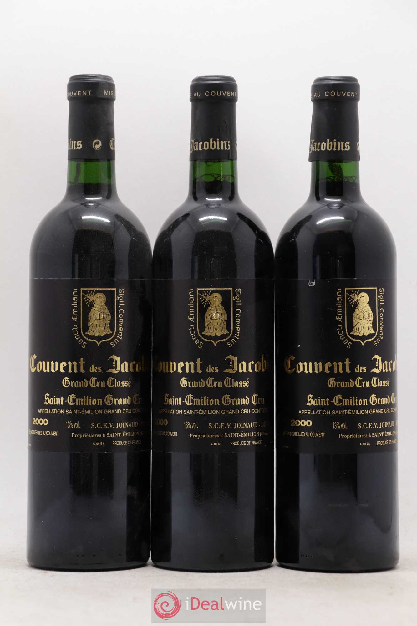 Château Couvent des Jacobins Grand Cru Classé 2000 - Lot de 6 bouteilles - 1