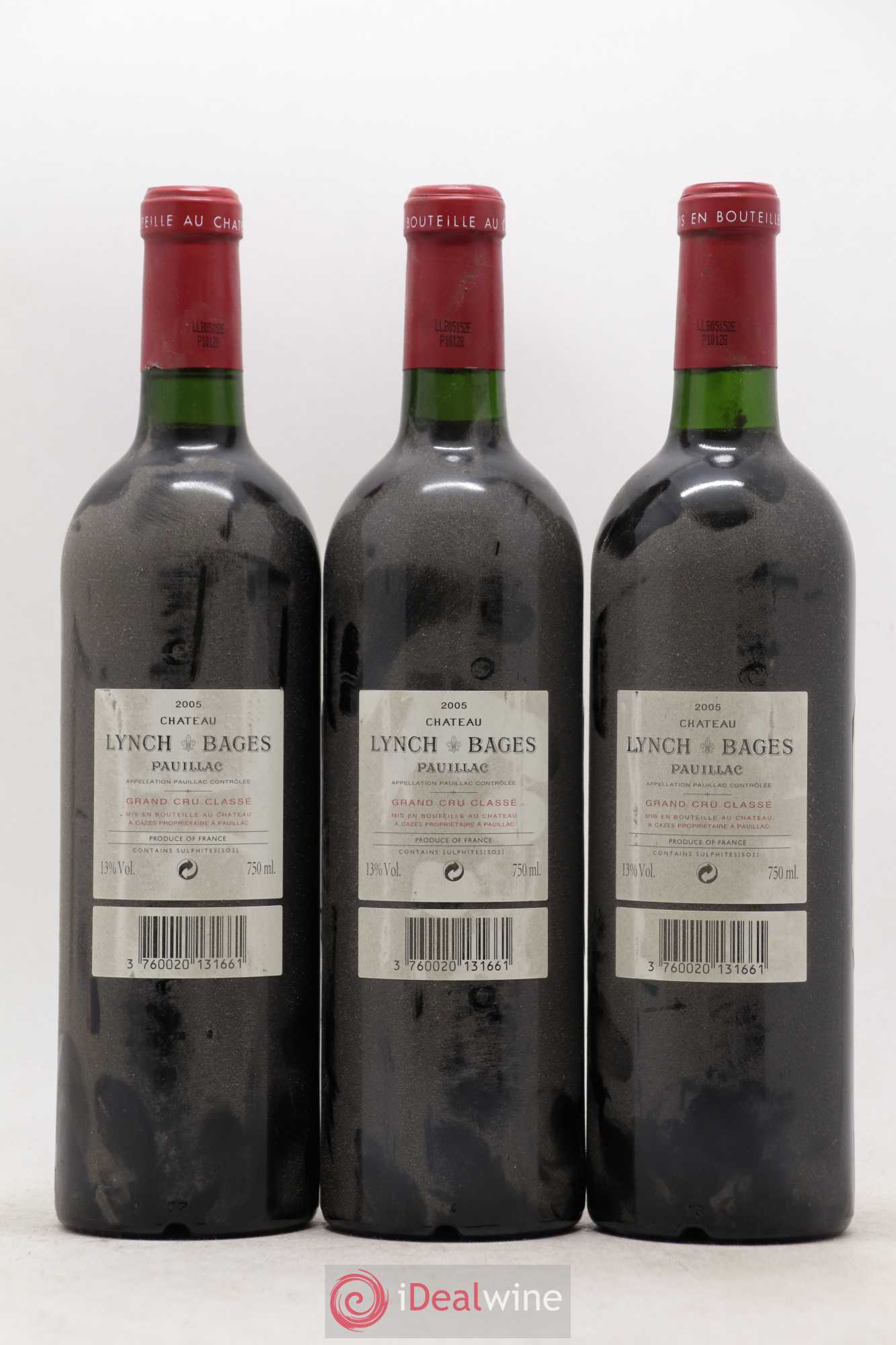Château Lynch Bages 5ème Grand Cru Classé 2005 - Lot de 3 bouteilles - 1