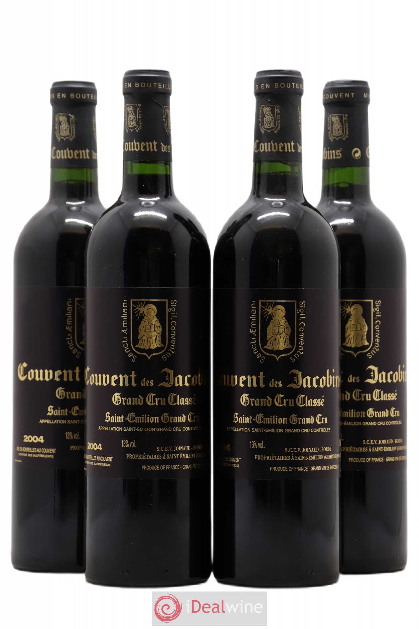 Château Couvent des Jacobins Grand Cru Classé 2004 - Lot de 4 bouteilles - 0
