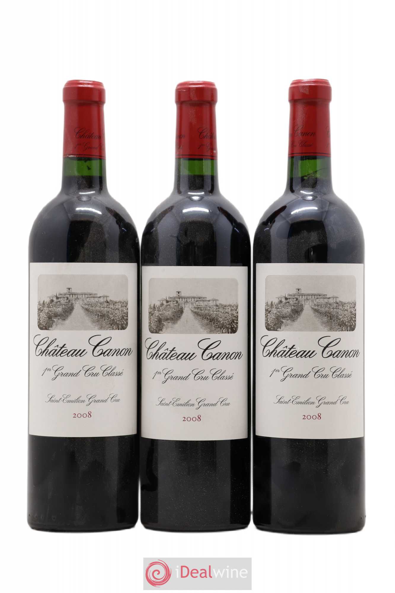 Château Canon 1er Grand Cru Classé B 2008 - Lot de 3 bouteilles - 0