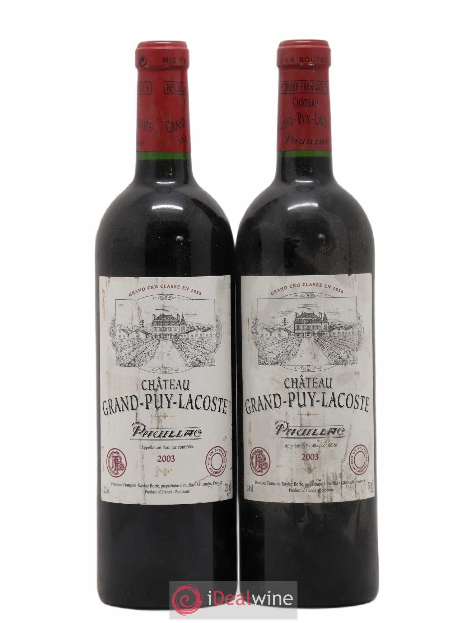 Château Grand Puy Lacoste 5ème Grand Cru Classé 2003 - Lot de 2 bouteilles - 0