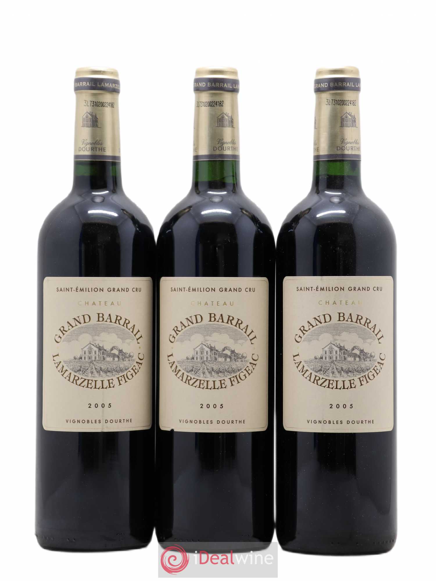 Château Grand Barrail Lamarzelle Figeac Grand Cru Classé 2005 - Lot de 3 bouteilles - 0